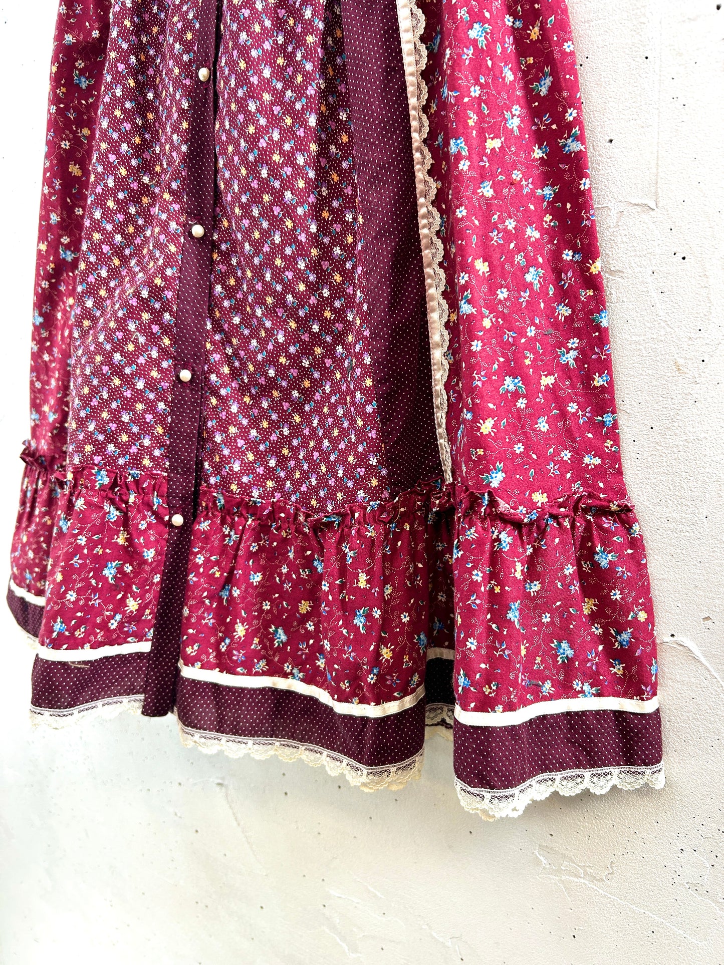 '70s Vintage flower Skirt [J30524]
