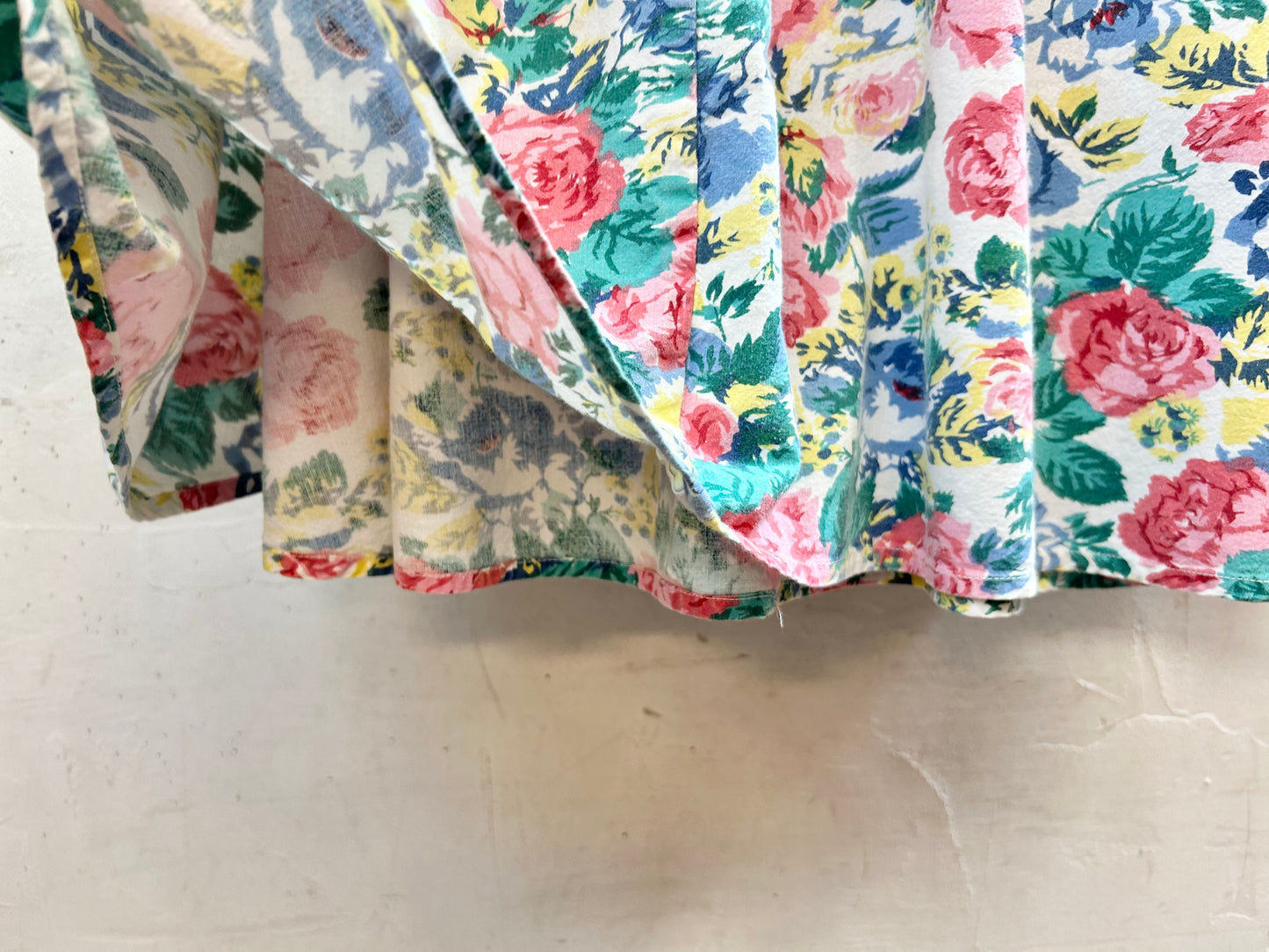 Vintage Indian Cotton Flower Dress [G30668]