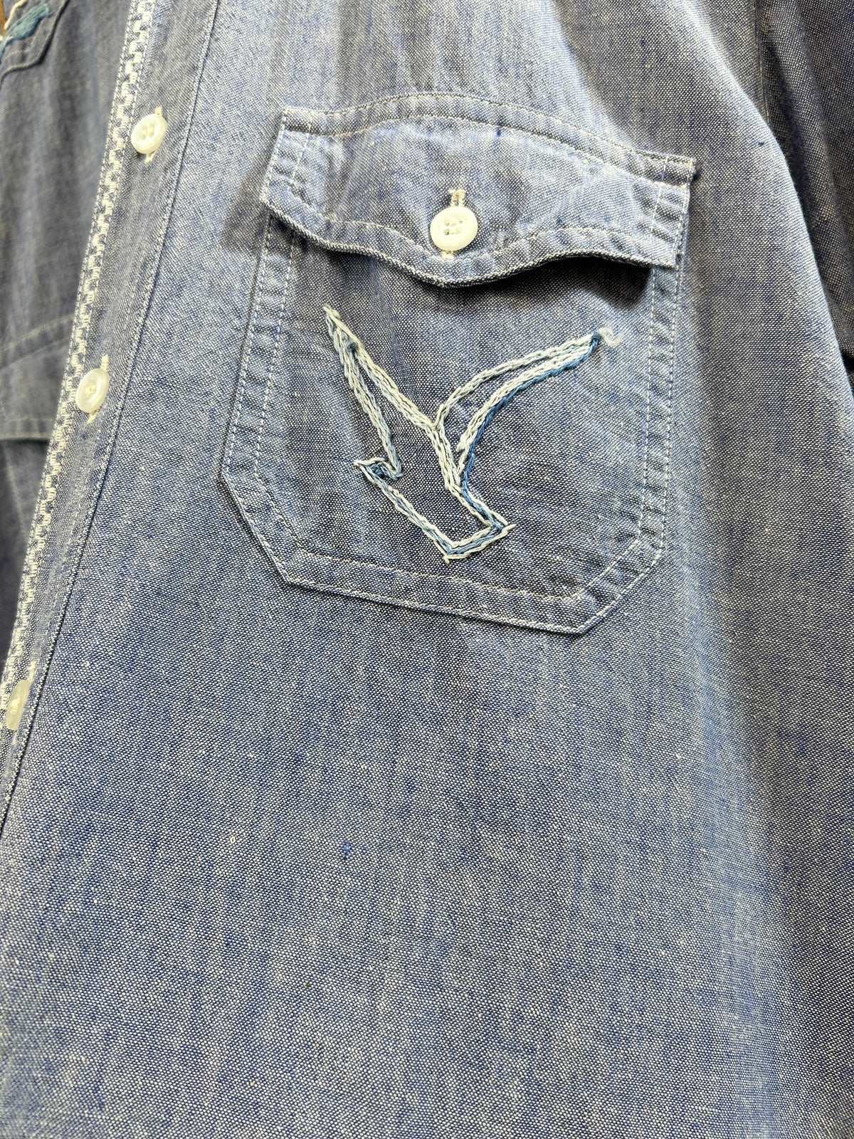 '70sVintage Chambray Shirt[I33801]