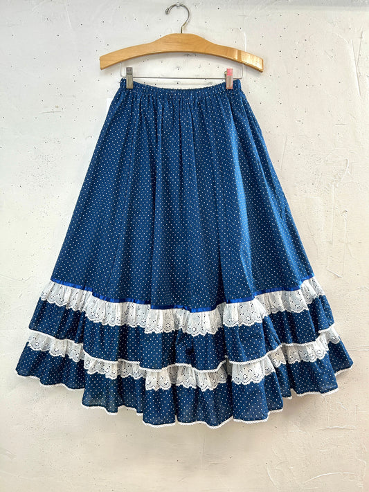 ’70s Vintage Patchwork Skirt 〜carefree fashions〜MADE IN USA[H33531]