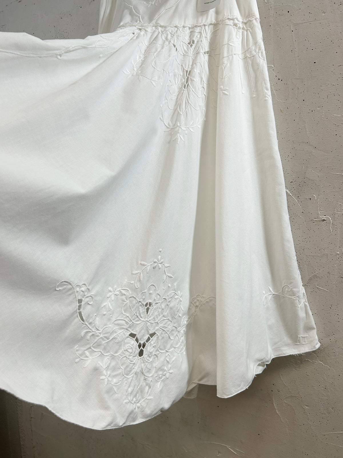 Vintage White Cutwork Skirt [J34077]