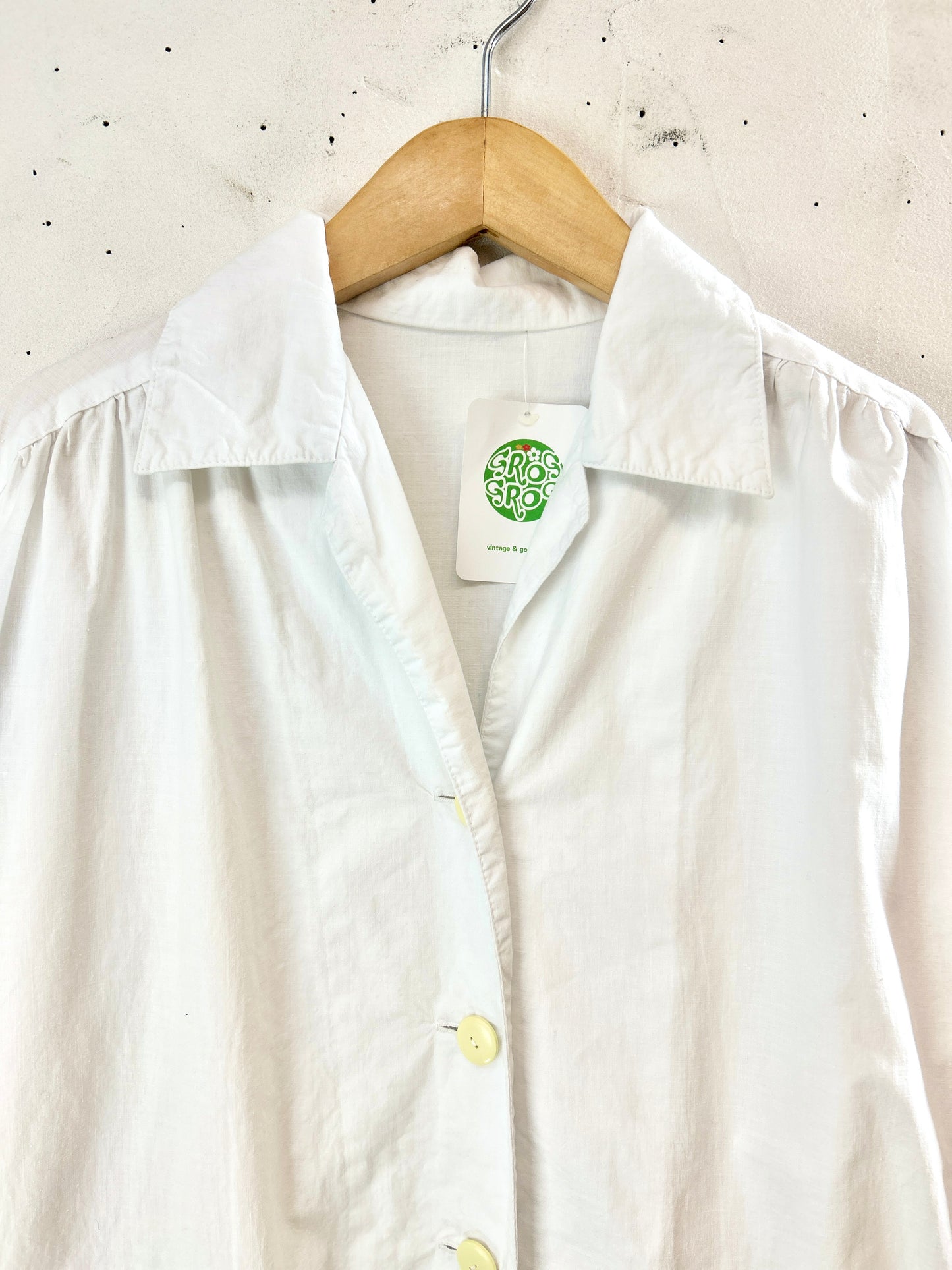 ’50s Vintage White Work Coat  [J30609]