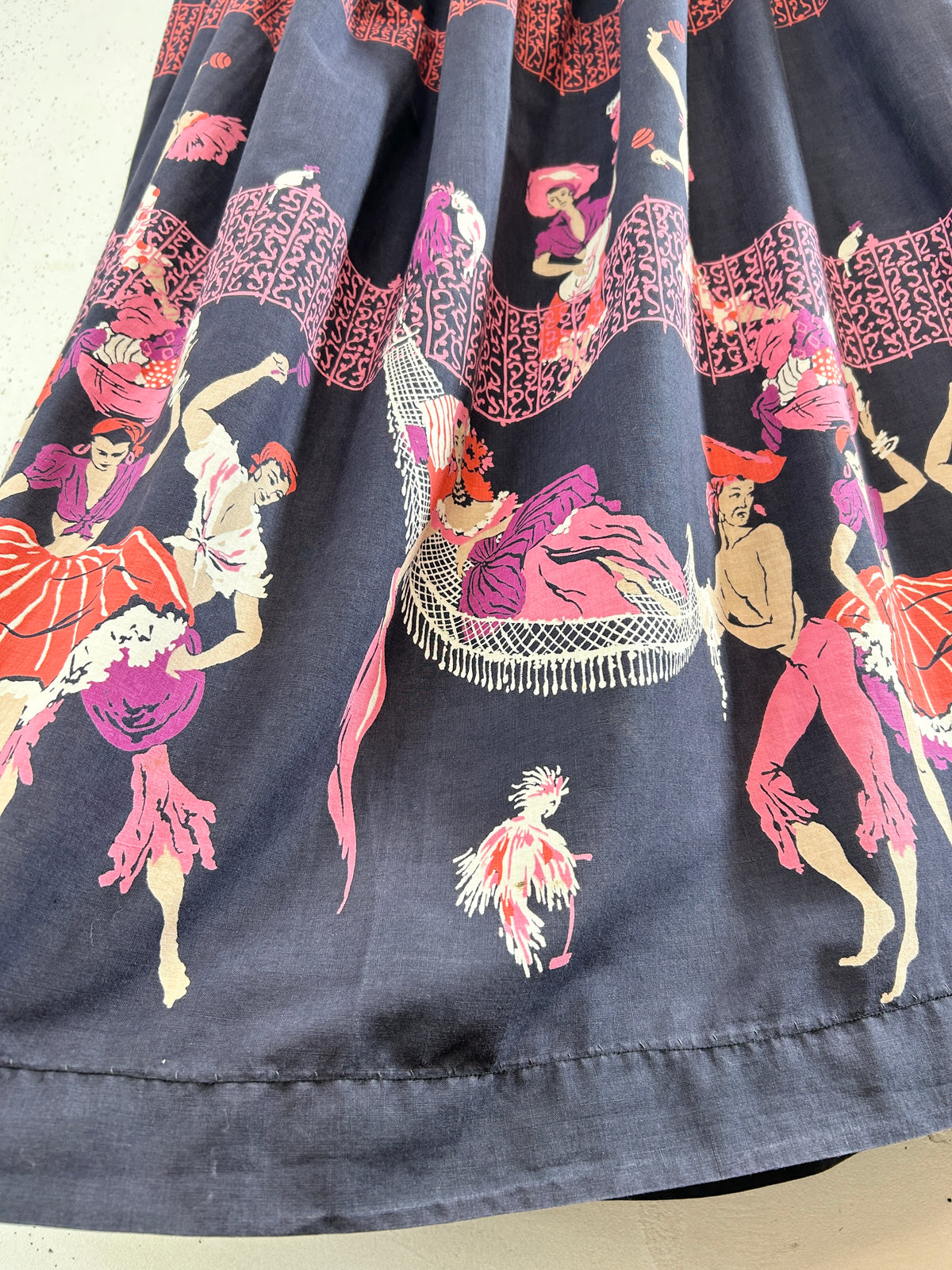 '50s Vintage End Pattern Skirt [J34112]