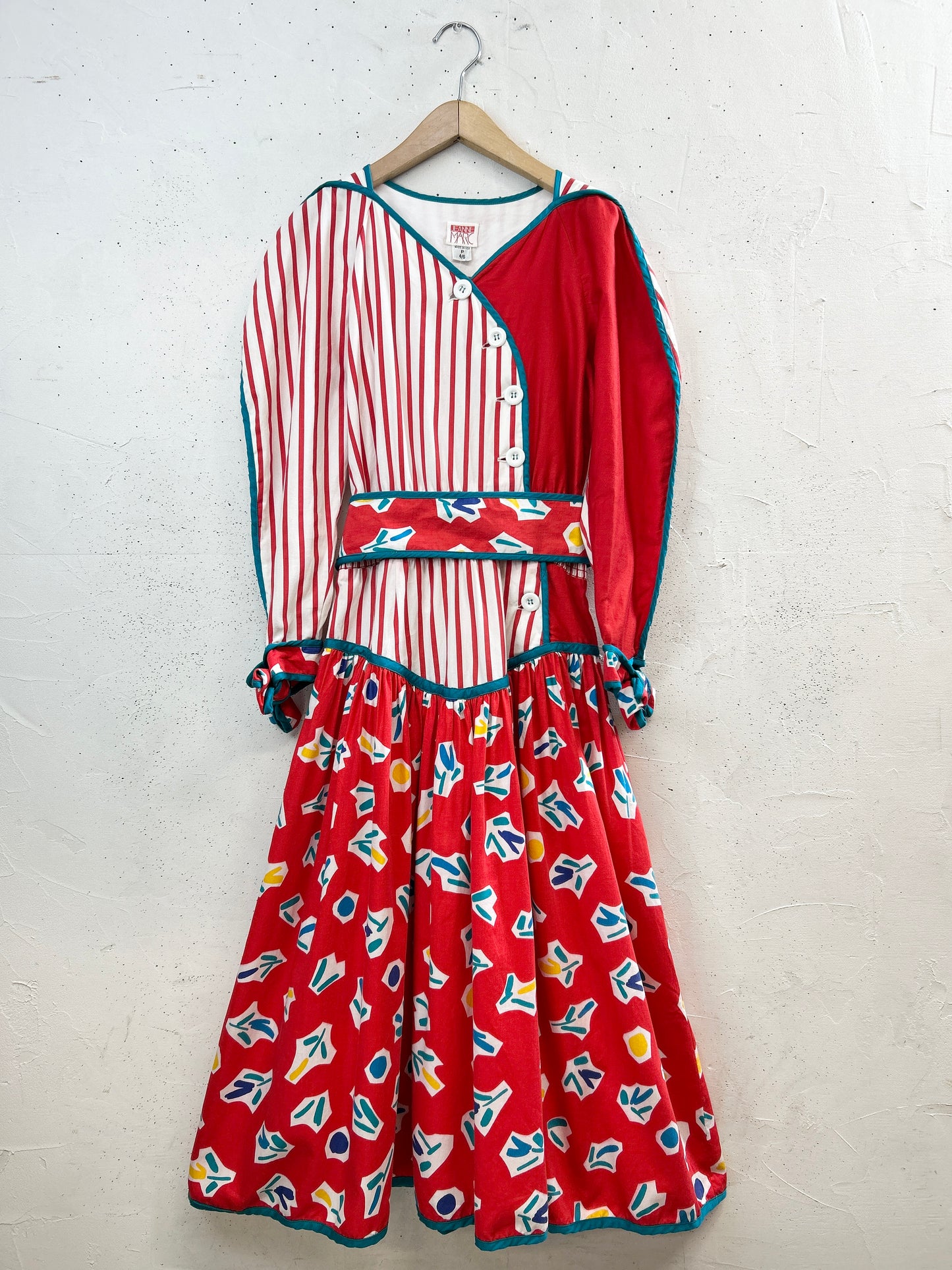 '80s Vintage Dress 〜JEANNE MARC〜 [H33607]
