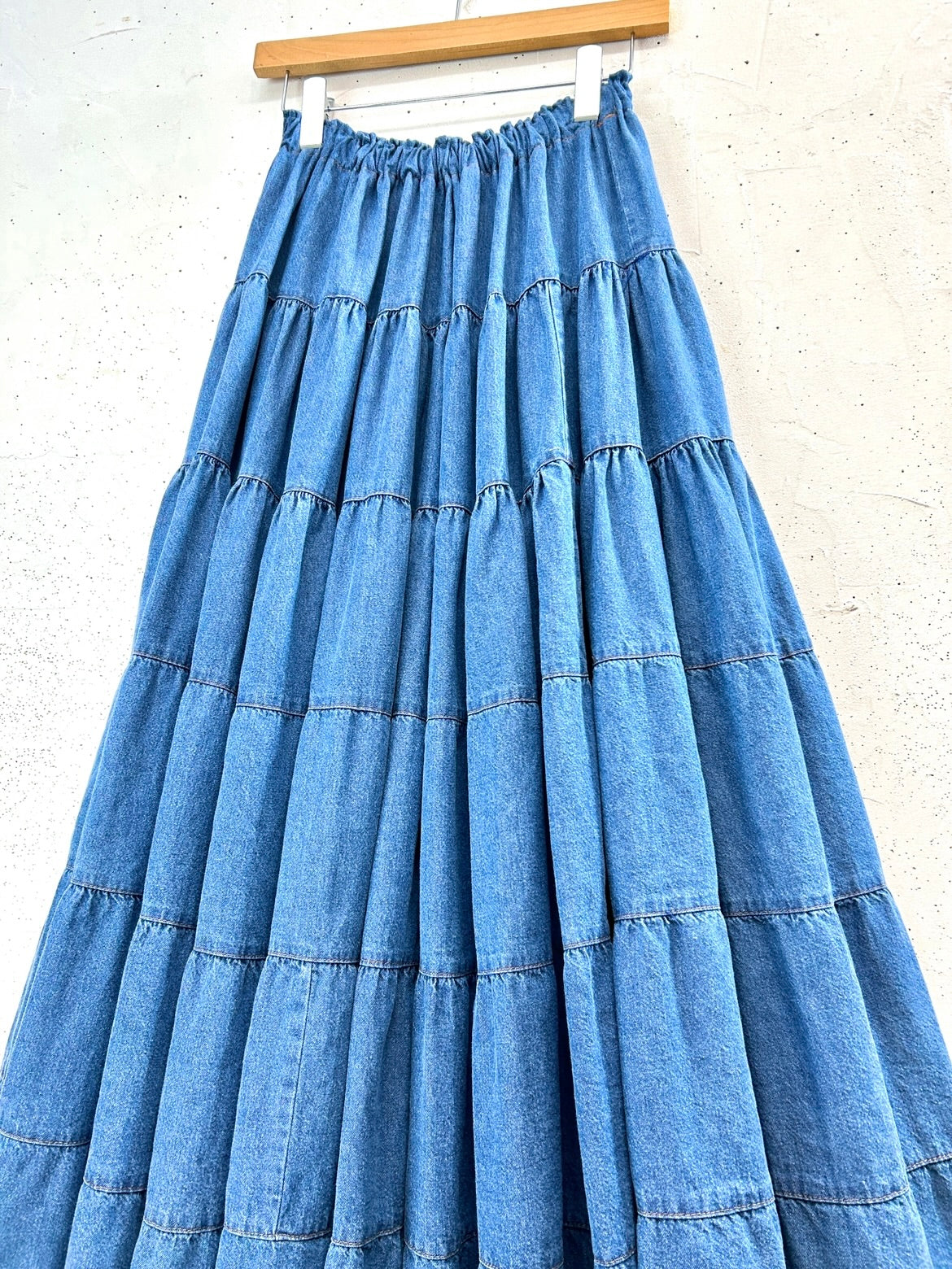 Vintage Denim Tiered Skirt 〜Made in USA〜 [C31901]