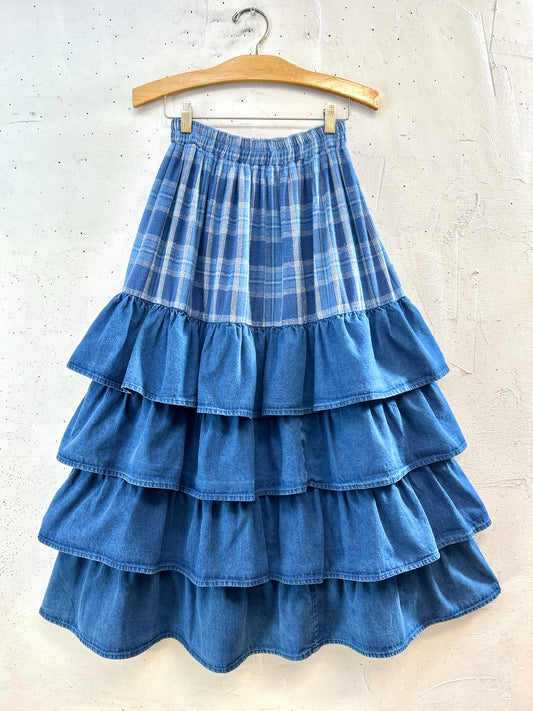 Vintage Denim Skirt MADE IN USA [K30777]