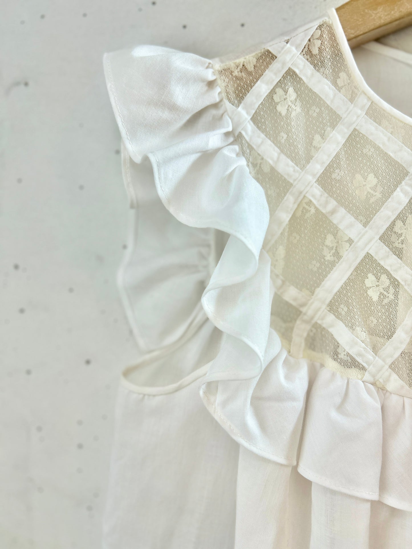 Vintage White Lace Dress union made [H30780]