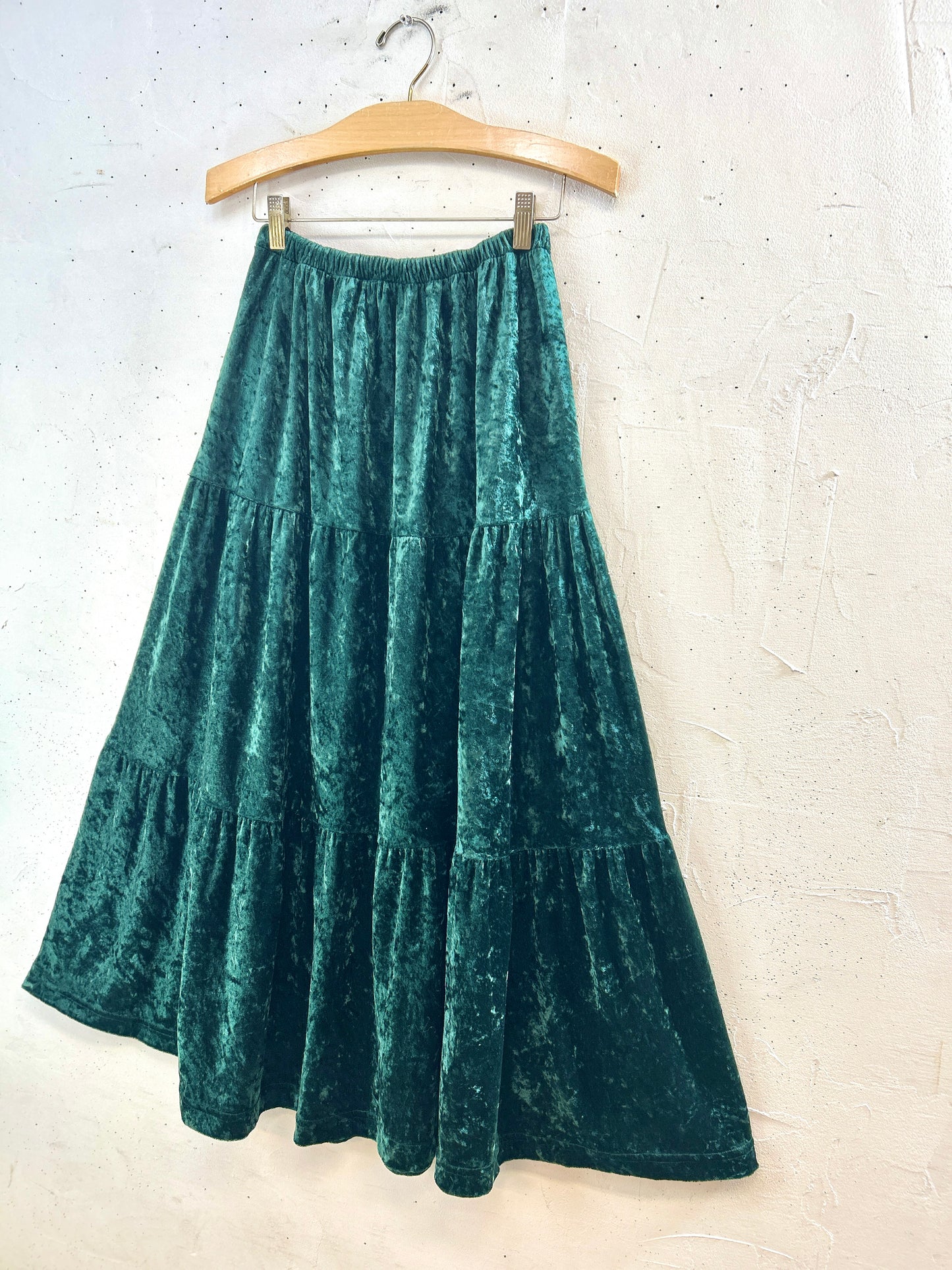 Vintage Velours Tiered Skirt  [J30646]