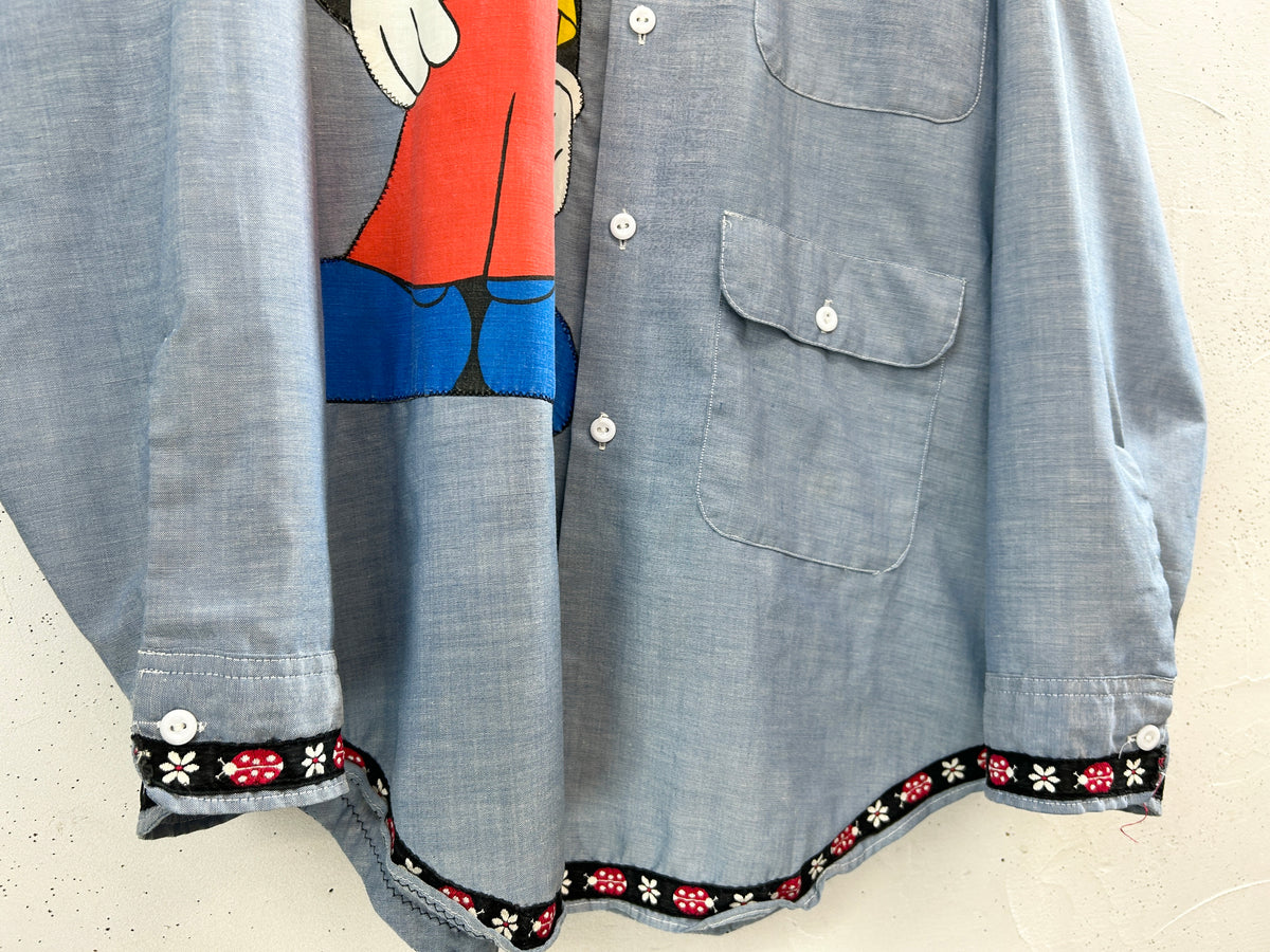 '70s Vintage Chambray Shirt 〜Mickey BIG MAC〜 [I33934]