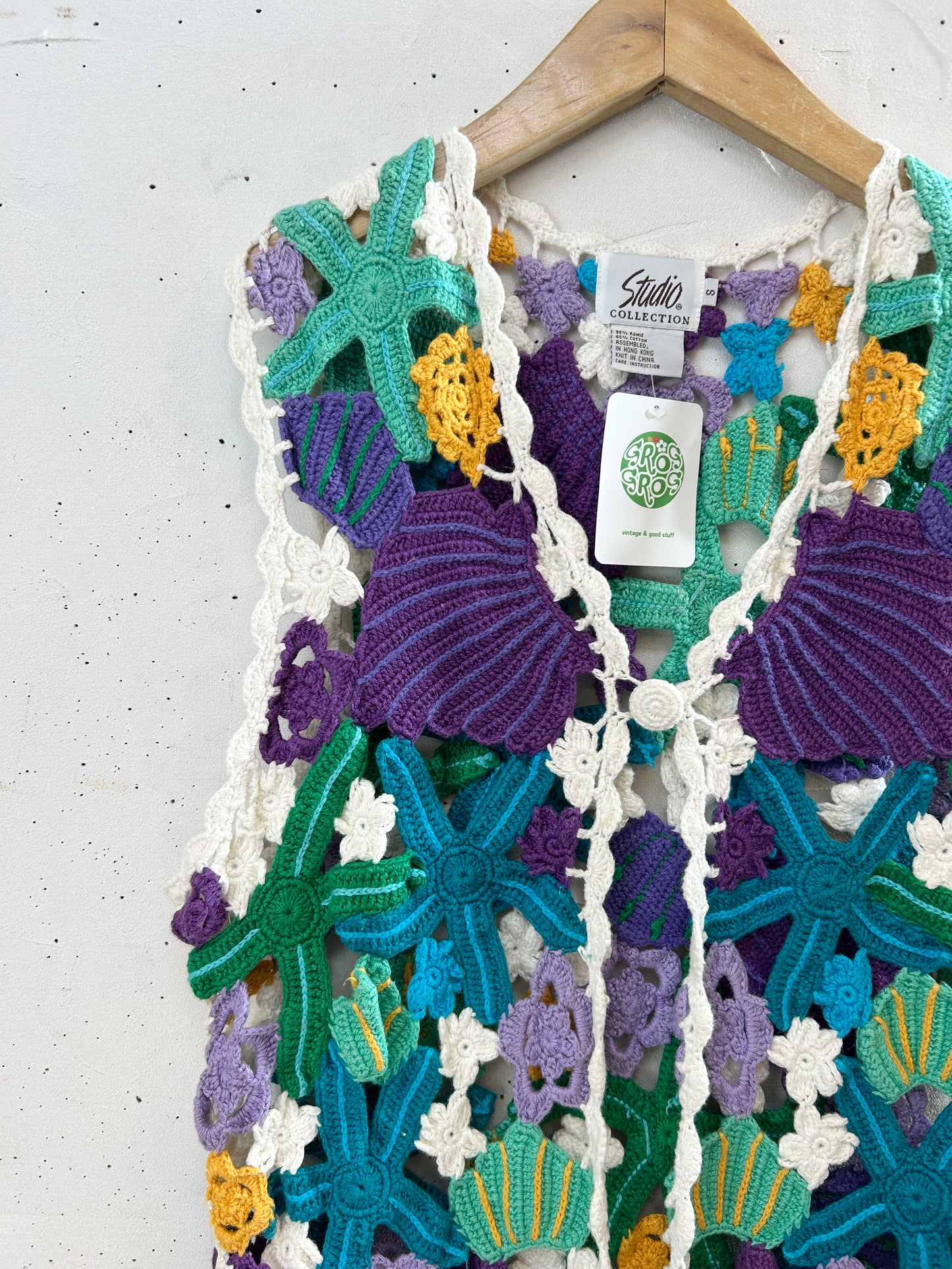 Vintage Crochet Vest [I30149]