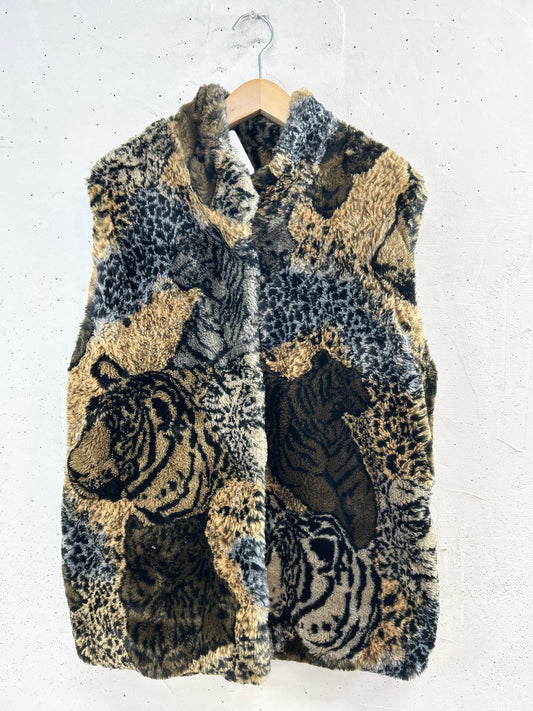 Vintage Eco Fur Vest [L31077]