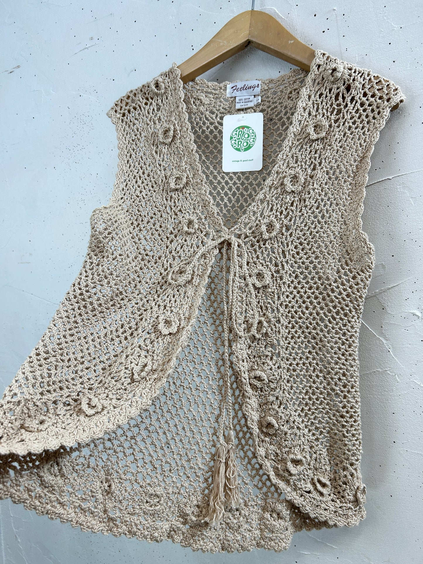 Vintage Crochet Vest [H33489]