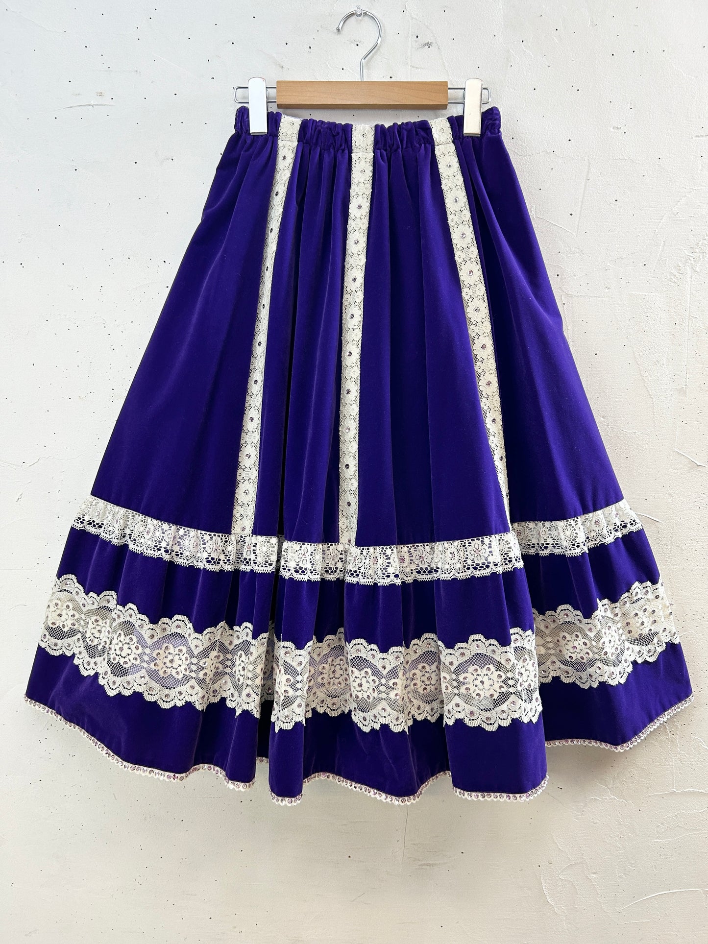 ’70s Velour Skirt 〜carefree fashions〜 [I30153]