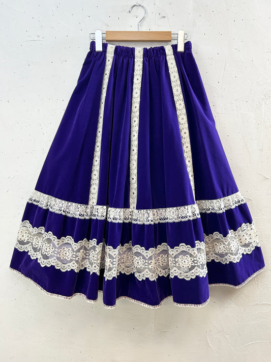 ’70s Velour Skirt 〜carefree fashions〜 [I30153]