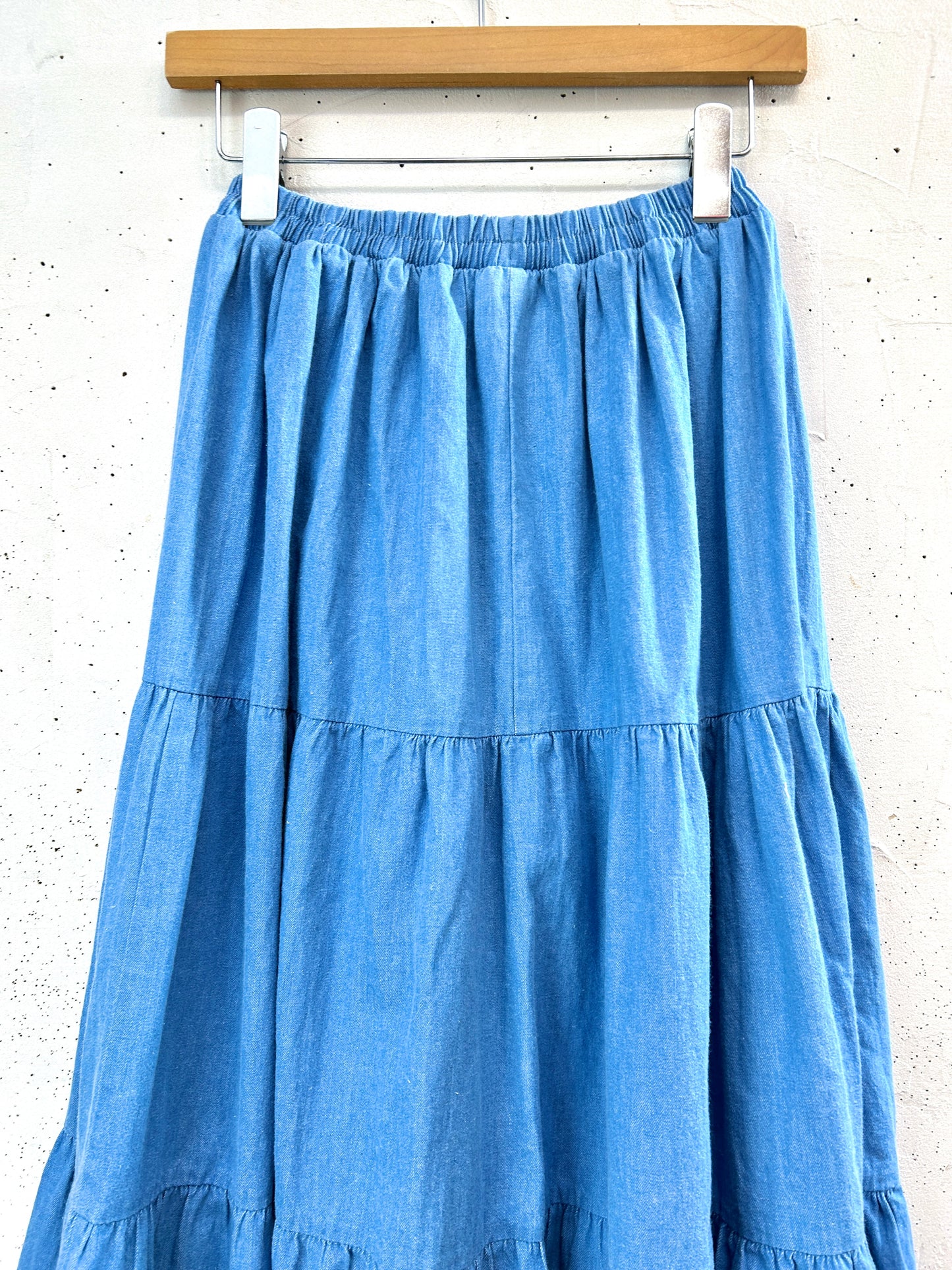 Vintage Denim Tiered Skirt [C31900]