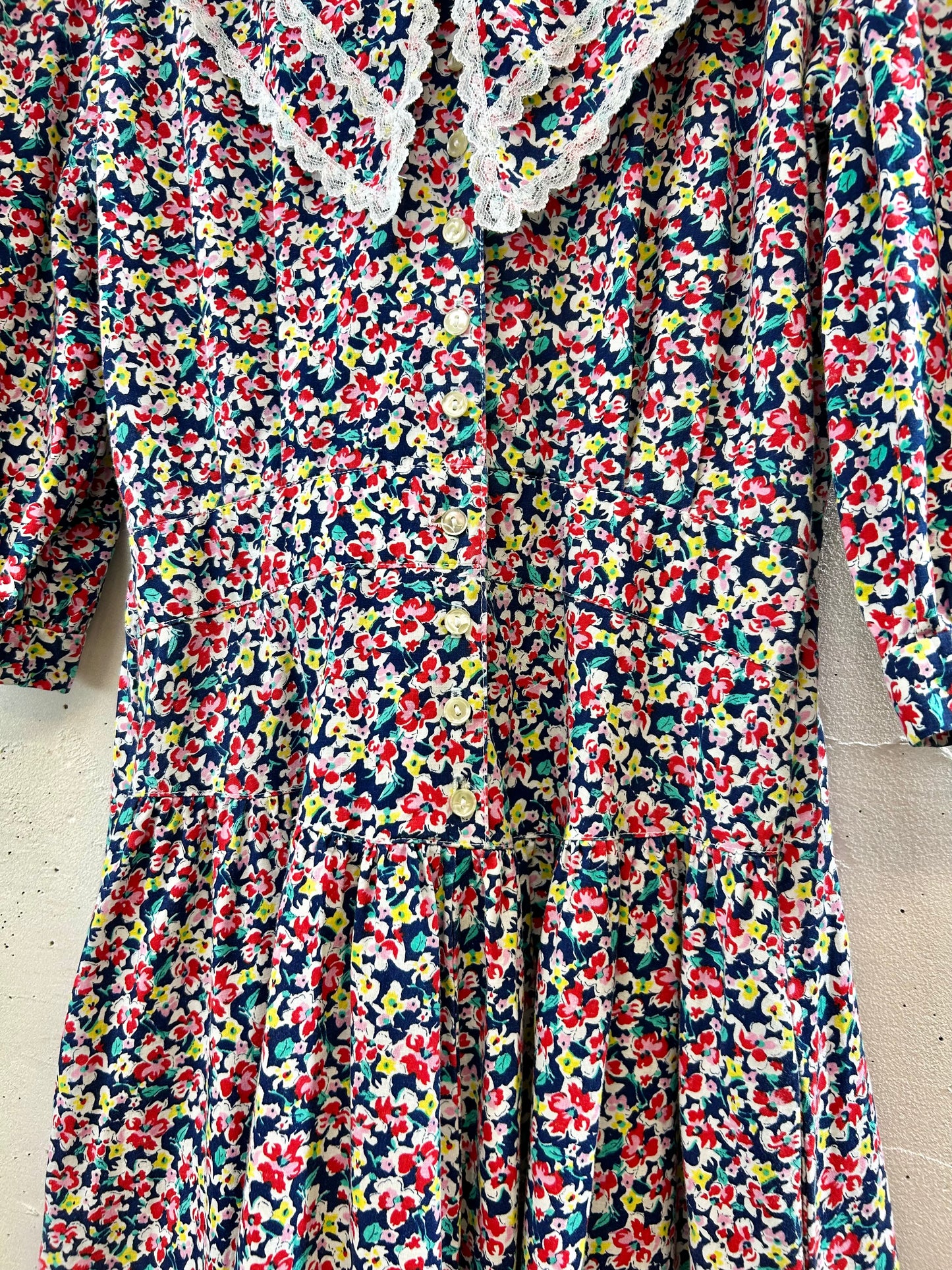 '80s Big Collar  Dress MADE IN USA [G30813]