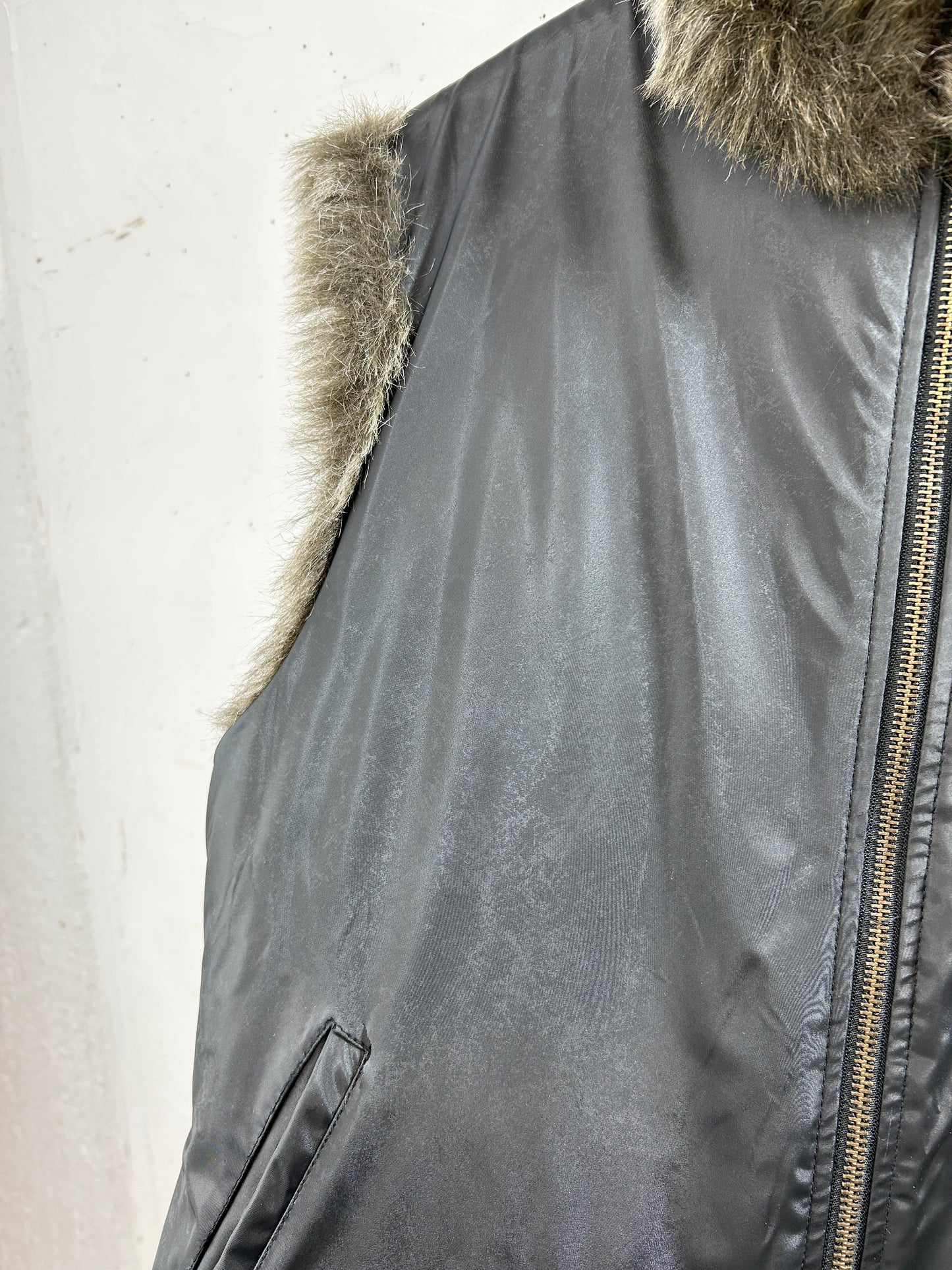 Vintage Eco Fur Vest [L31049]