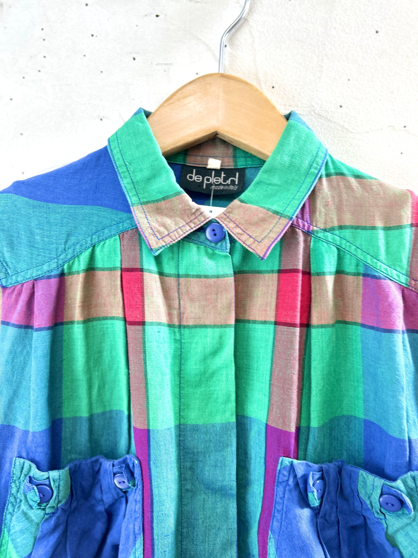 Vintage Plaid Dress MADE IN ITALY [H30979]