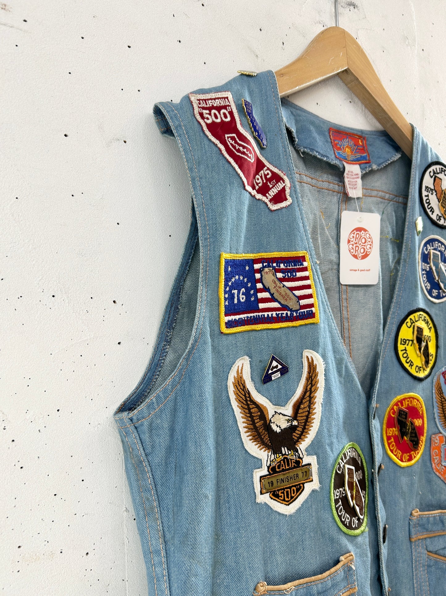 '70s Vintage Patch Vest [K30781]