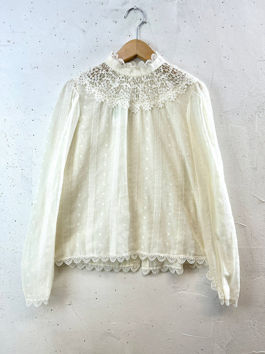 Vintage White Blouse [I30182]