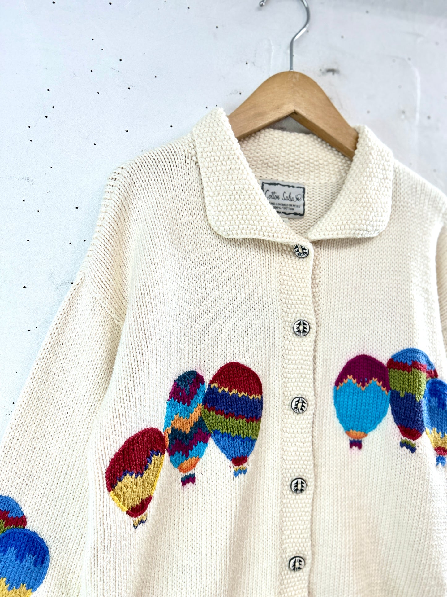 Vintage Knit Cardigan HAND MADE IN PERU [B31561]