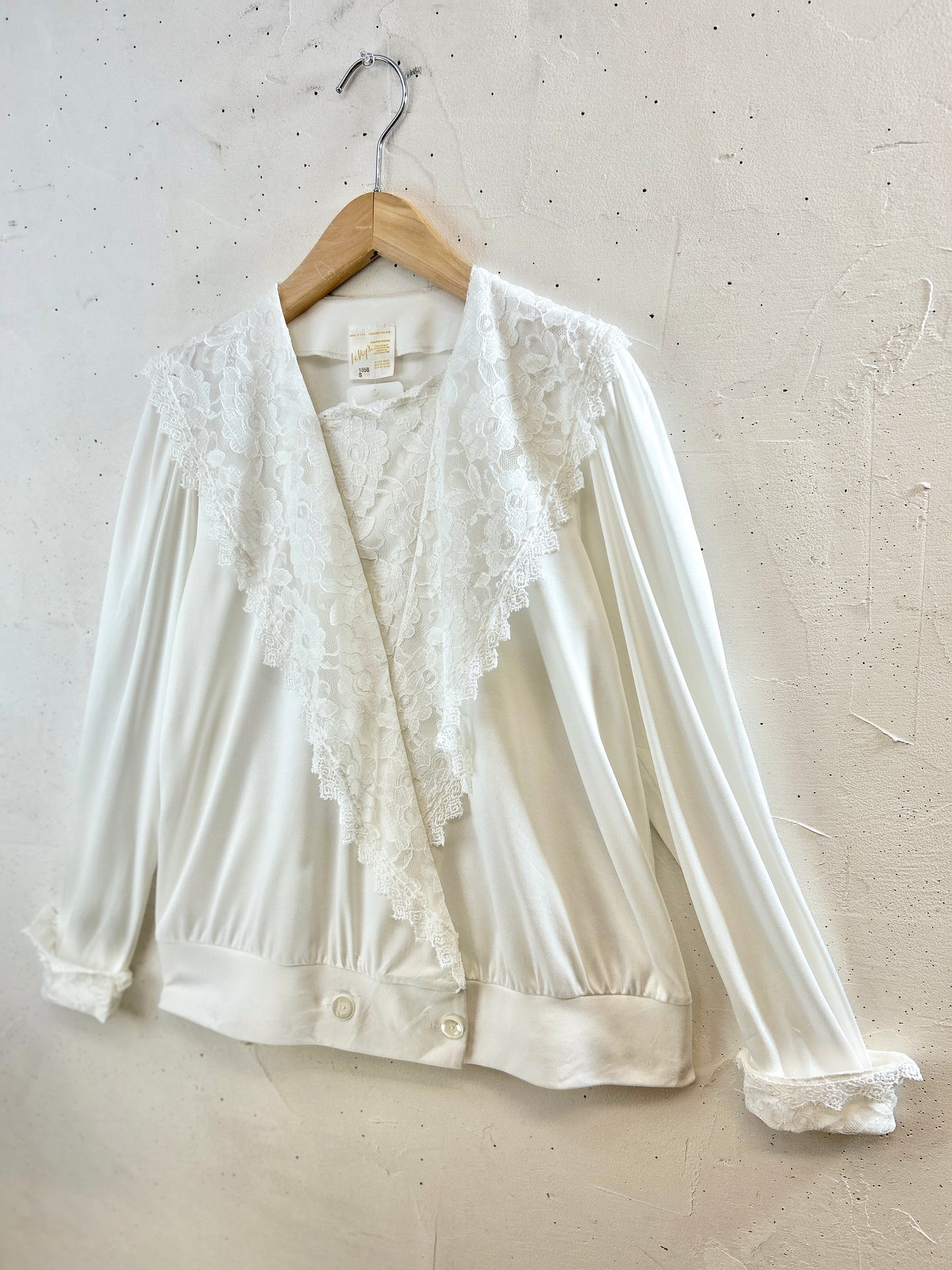 Vintage White Blouse MADE IN USA [H30932]
