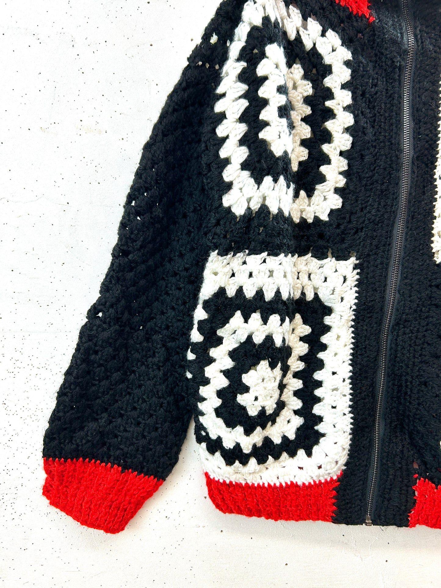 Vintage Granny Square Knit Cardigan [K80883]