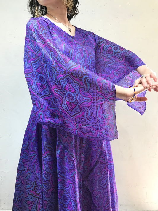 ’70s Vintage Indian Silk Dress [G24577]