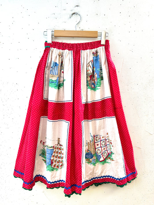 Vintage country patch Skirt [F30963]