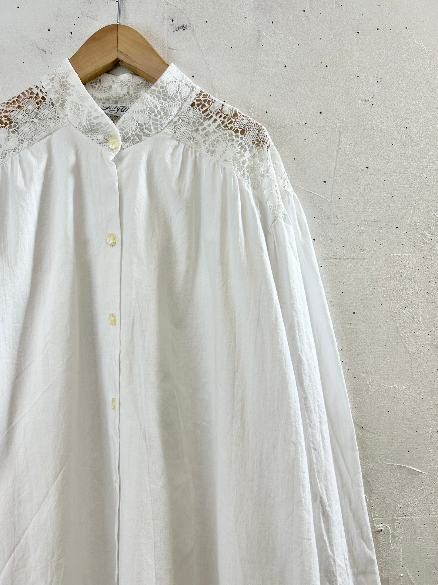 Vintage White Lace Blouse [H30887]