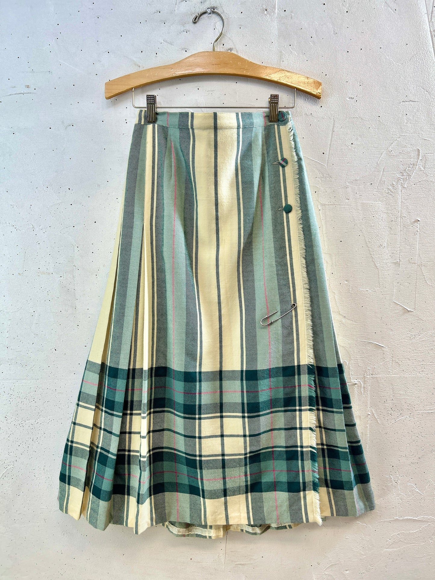 Vintage Plaid Skirt 〜Aljean〜 CANADA [K30766]