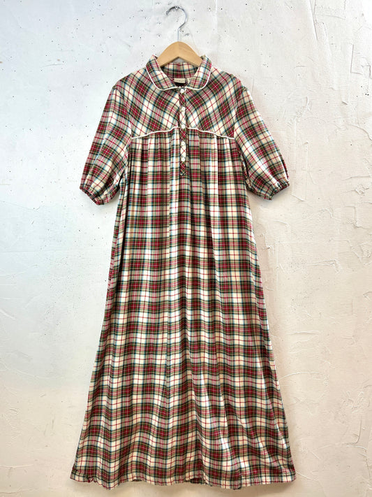 Vintage Plaid Dress 〜L.L.Bean〜 [J30437]