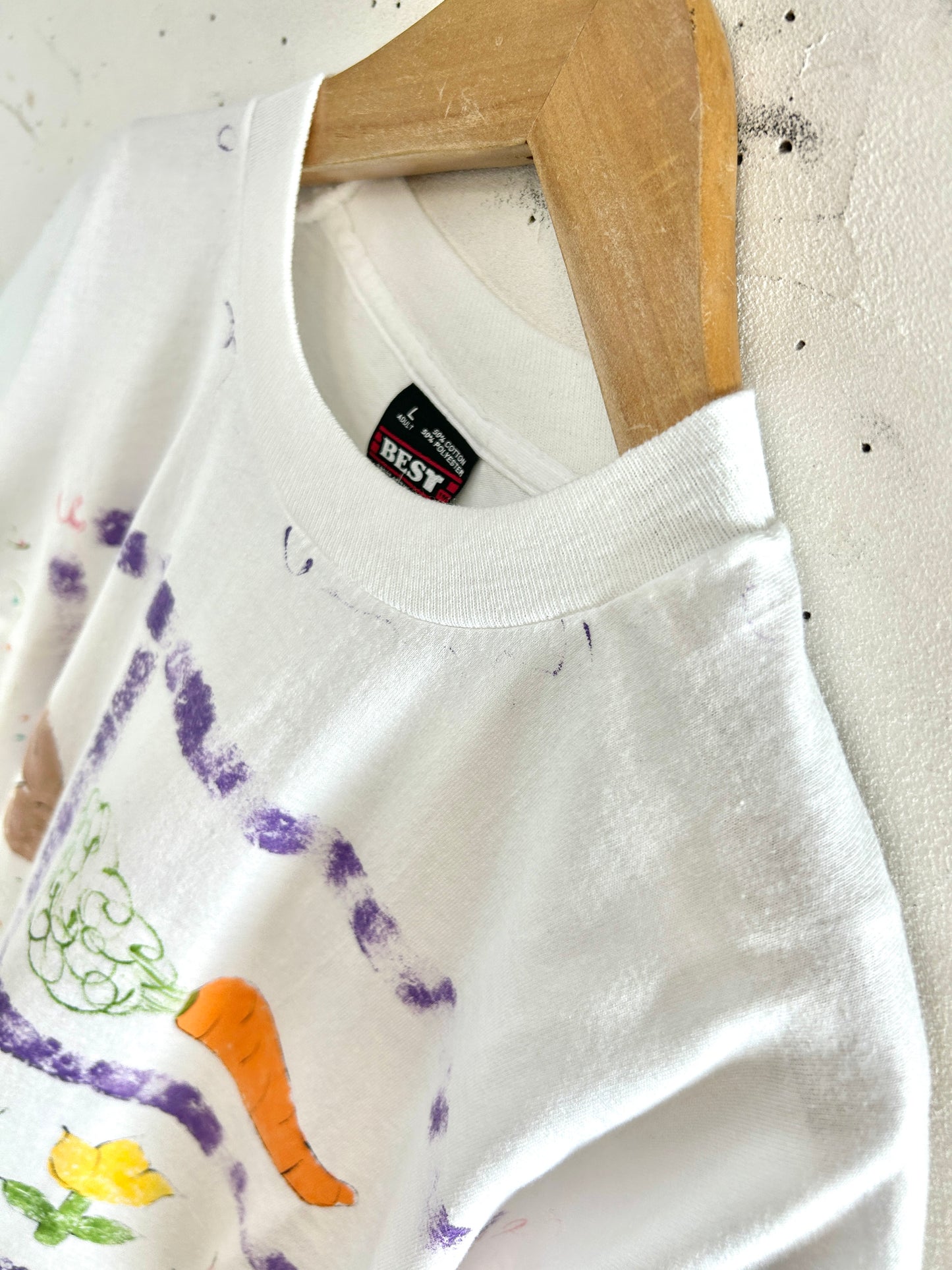 Vintage Hand Painted T-Shirt 〜BEST FRUIT OF THE LOOM 〜 MADE IN USA [E32439]