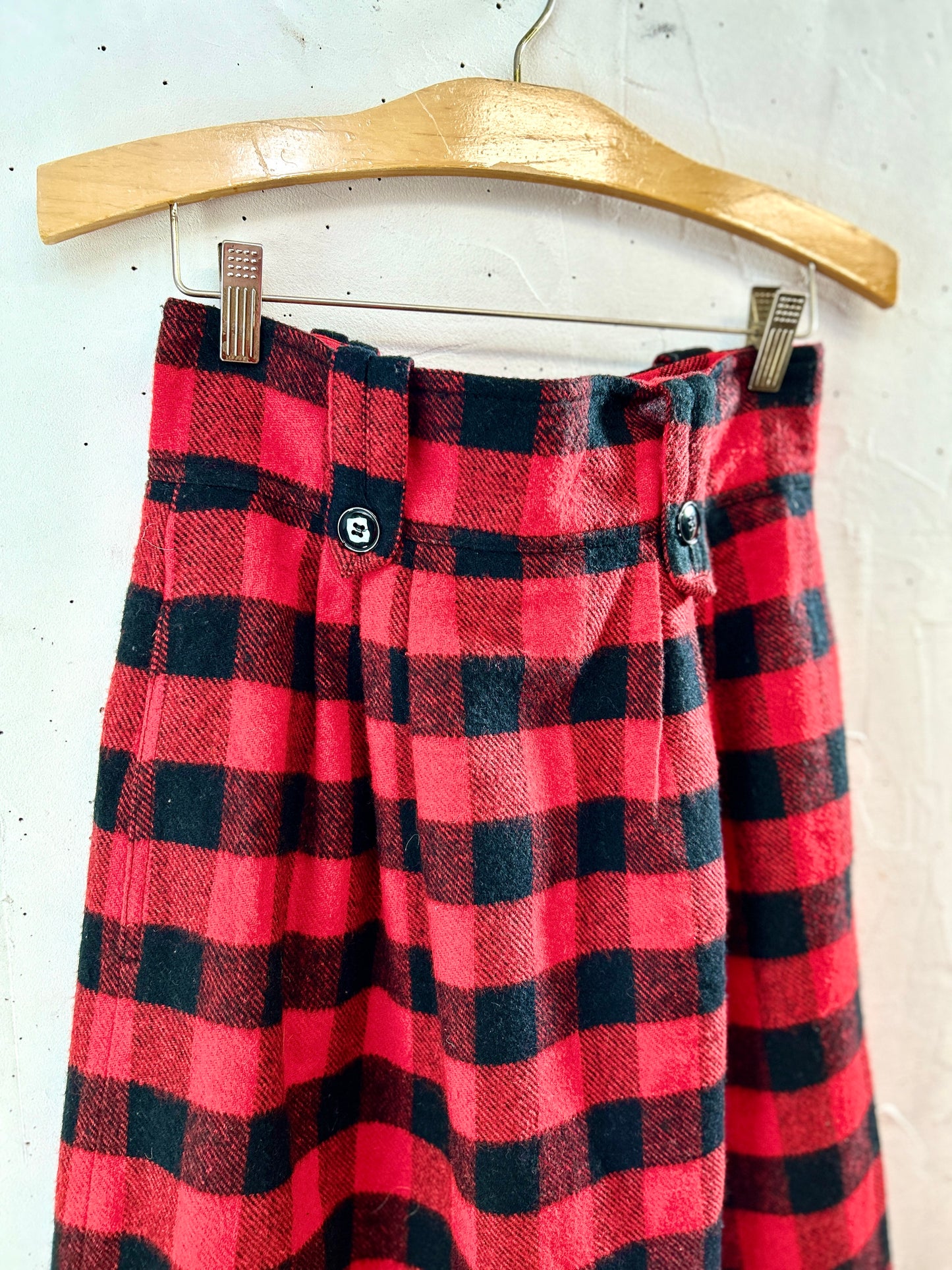 Vintage Plaid Skirt  MADE IN TURKEY  [K30835]