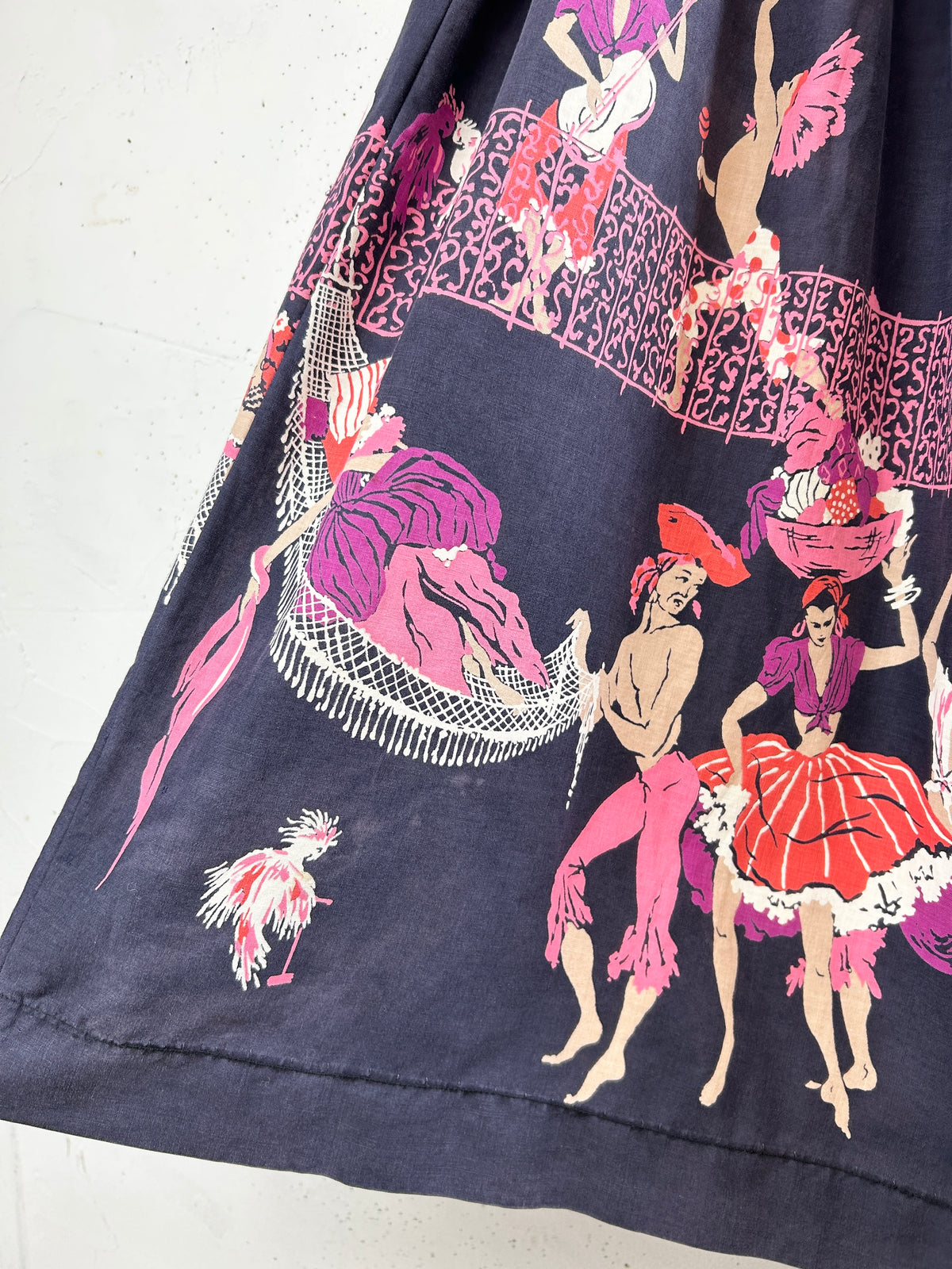 '50s Vintage End Pattern Skirt [J34112]