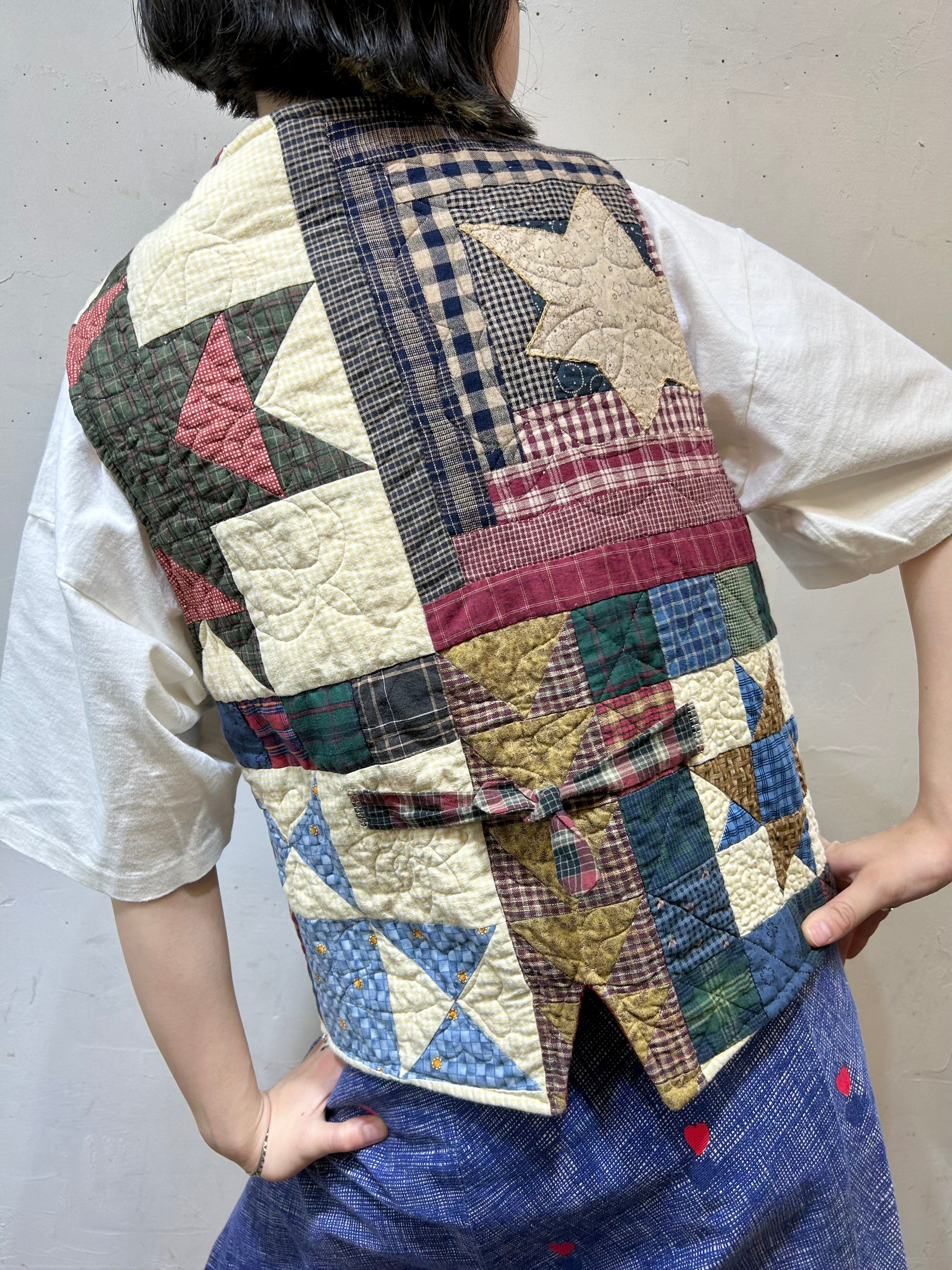 ハンドメイド パッチワーク ベスト Fork art Quilt Vest - smartvet.com.tr