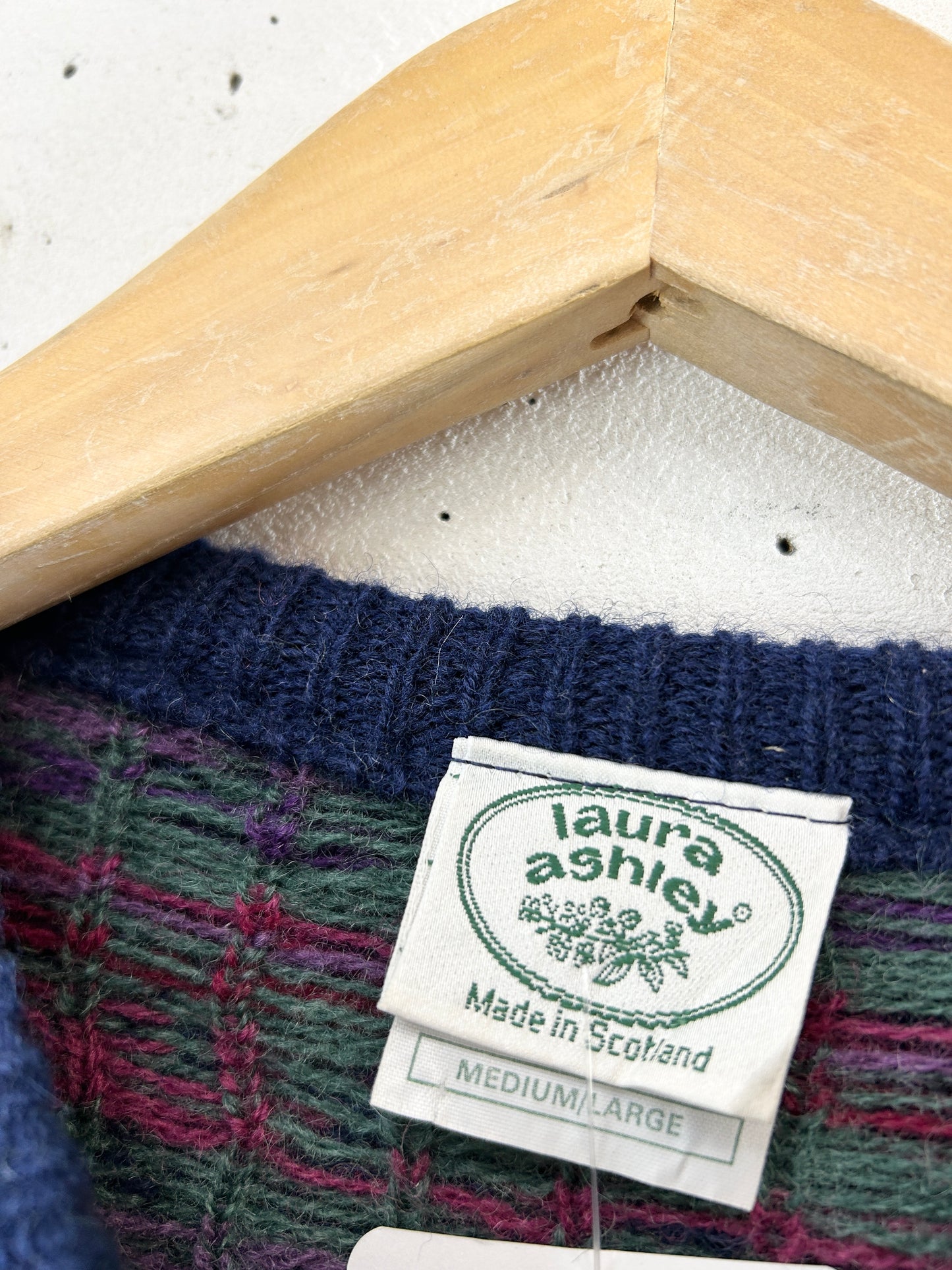Vintage Knit Sweater 〜Laura Ashley〜 MADE IN Scotland [L30979]
