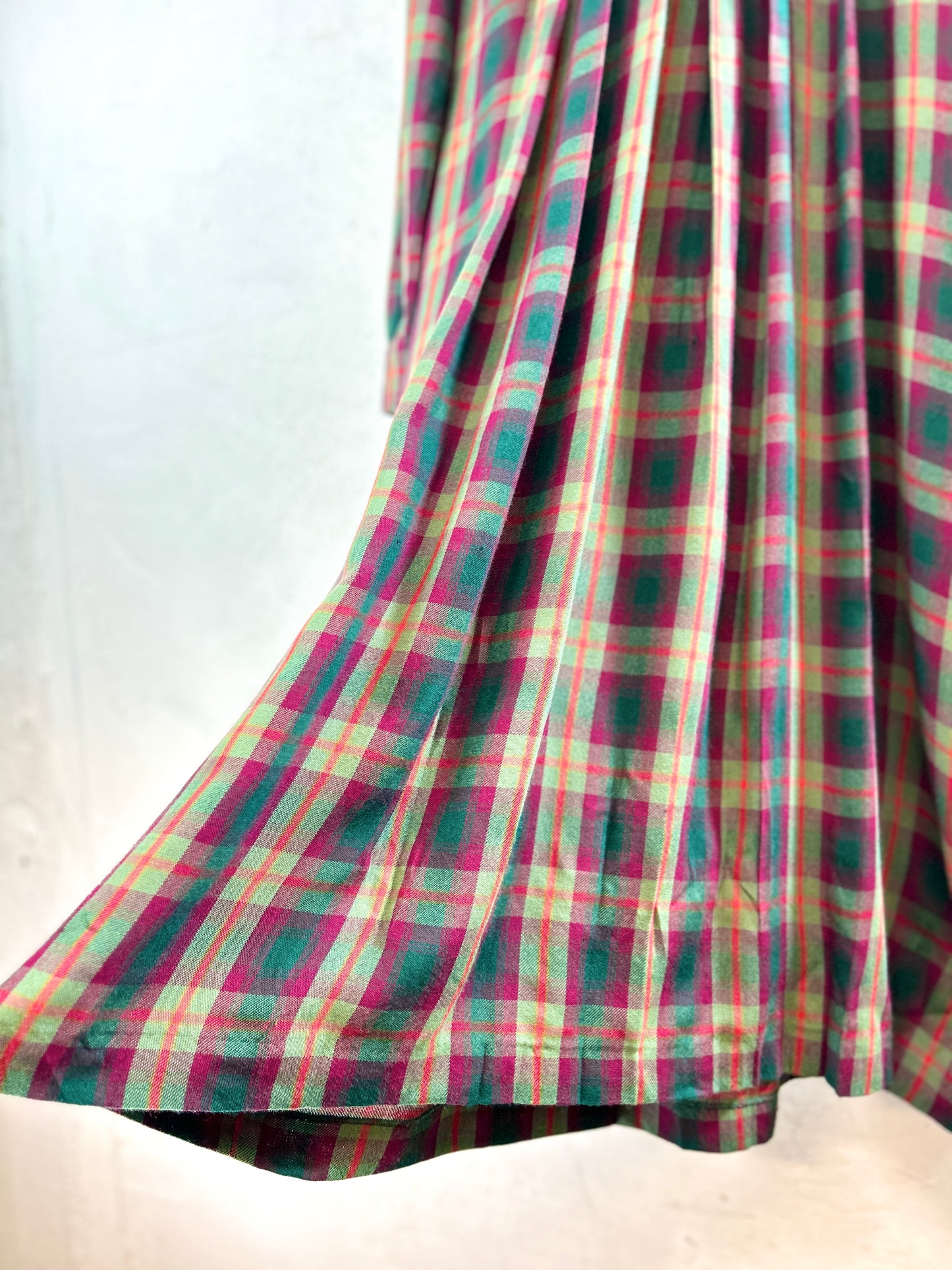 Vintage Plaid Dress MADE IN ITALY [K30894]