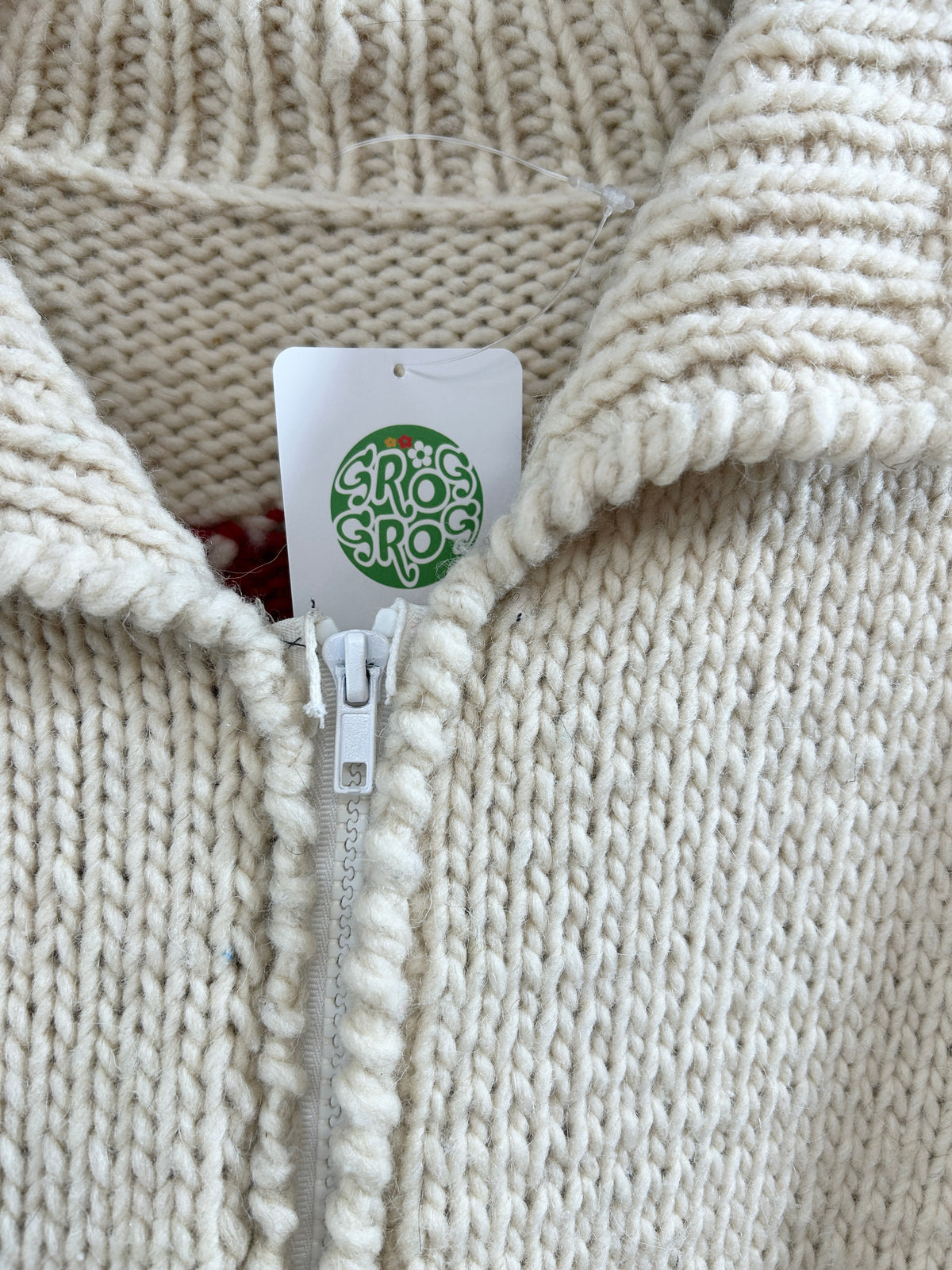 Vintage Hand Knit Smile Flower [I33946]