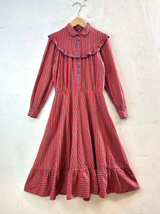Vintage Flannel Dress [J30613]