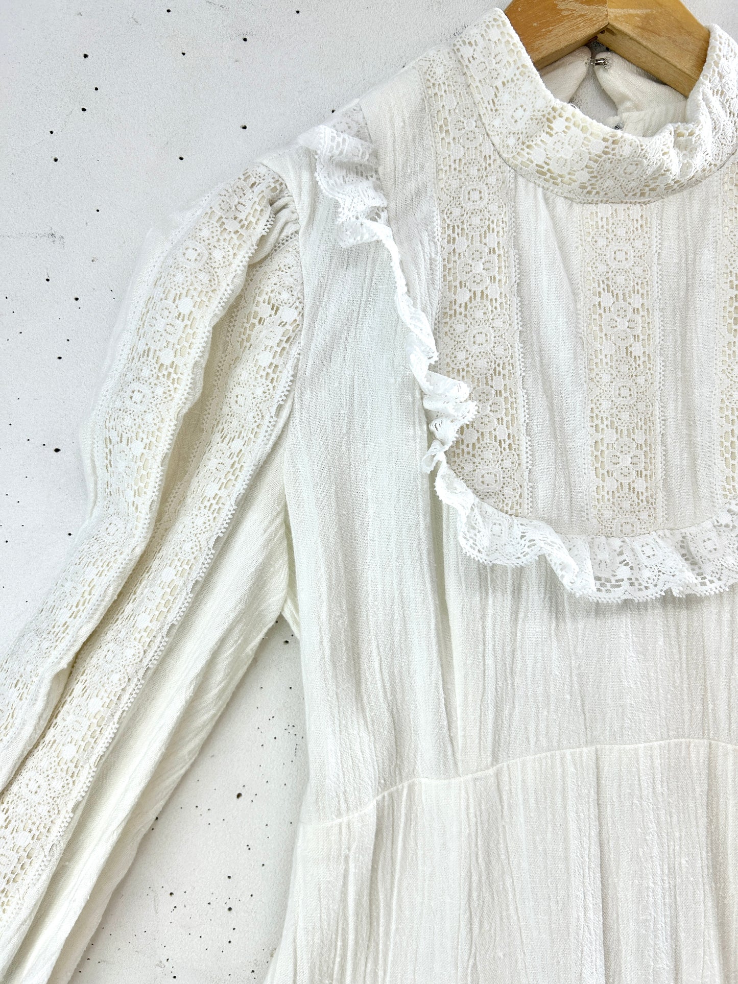 '70s Vintage White Dress  [H33499]