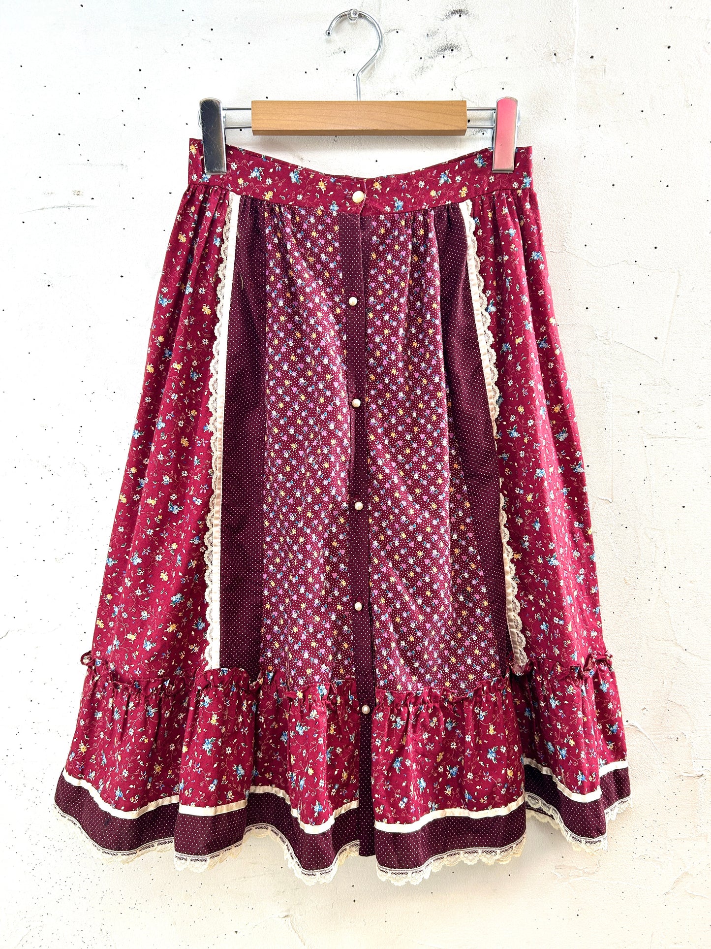'70s Vintage flower Skirt [J30524]