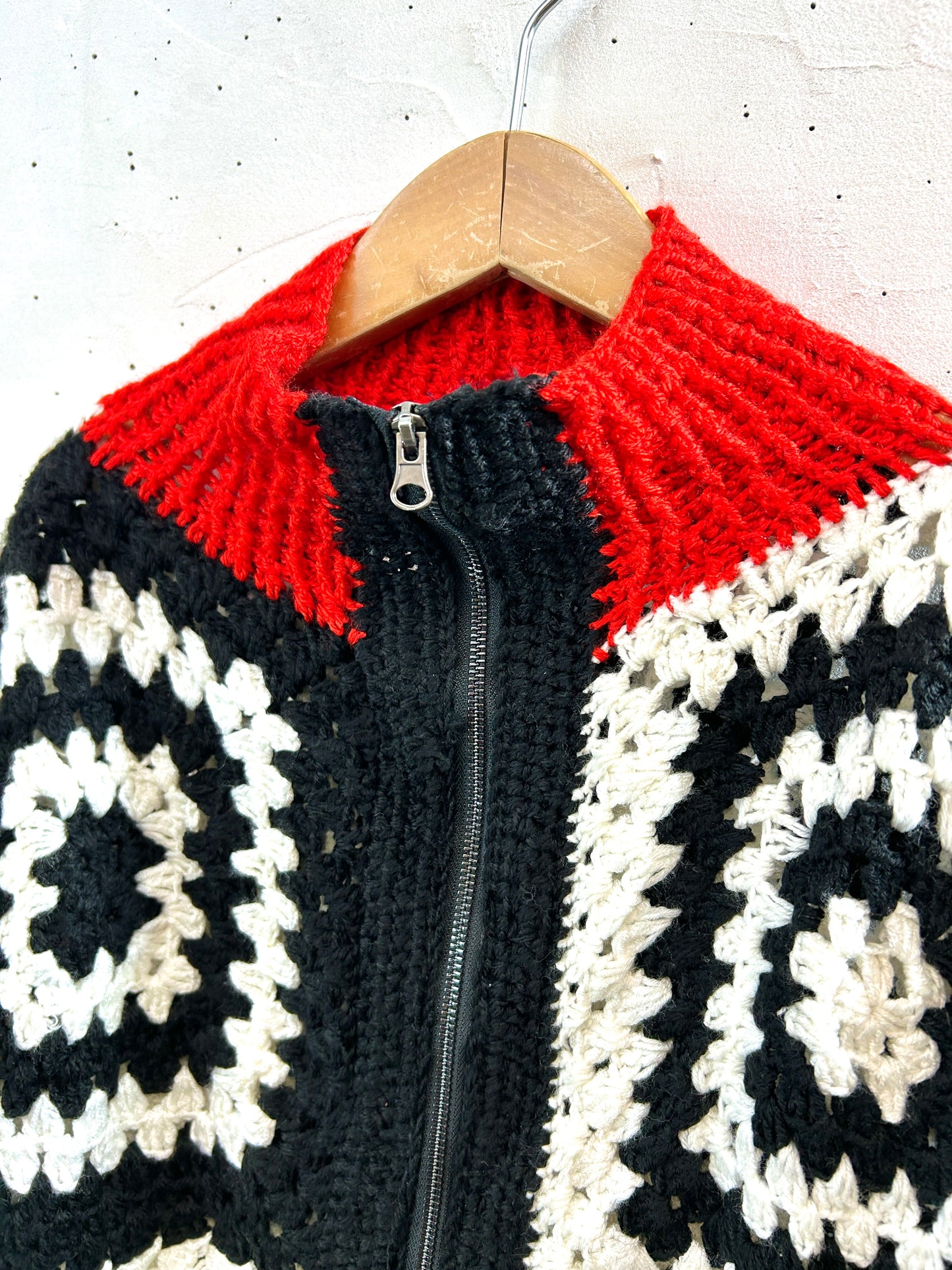 Vintage Granny Square Knit Cardigan [K80883]