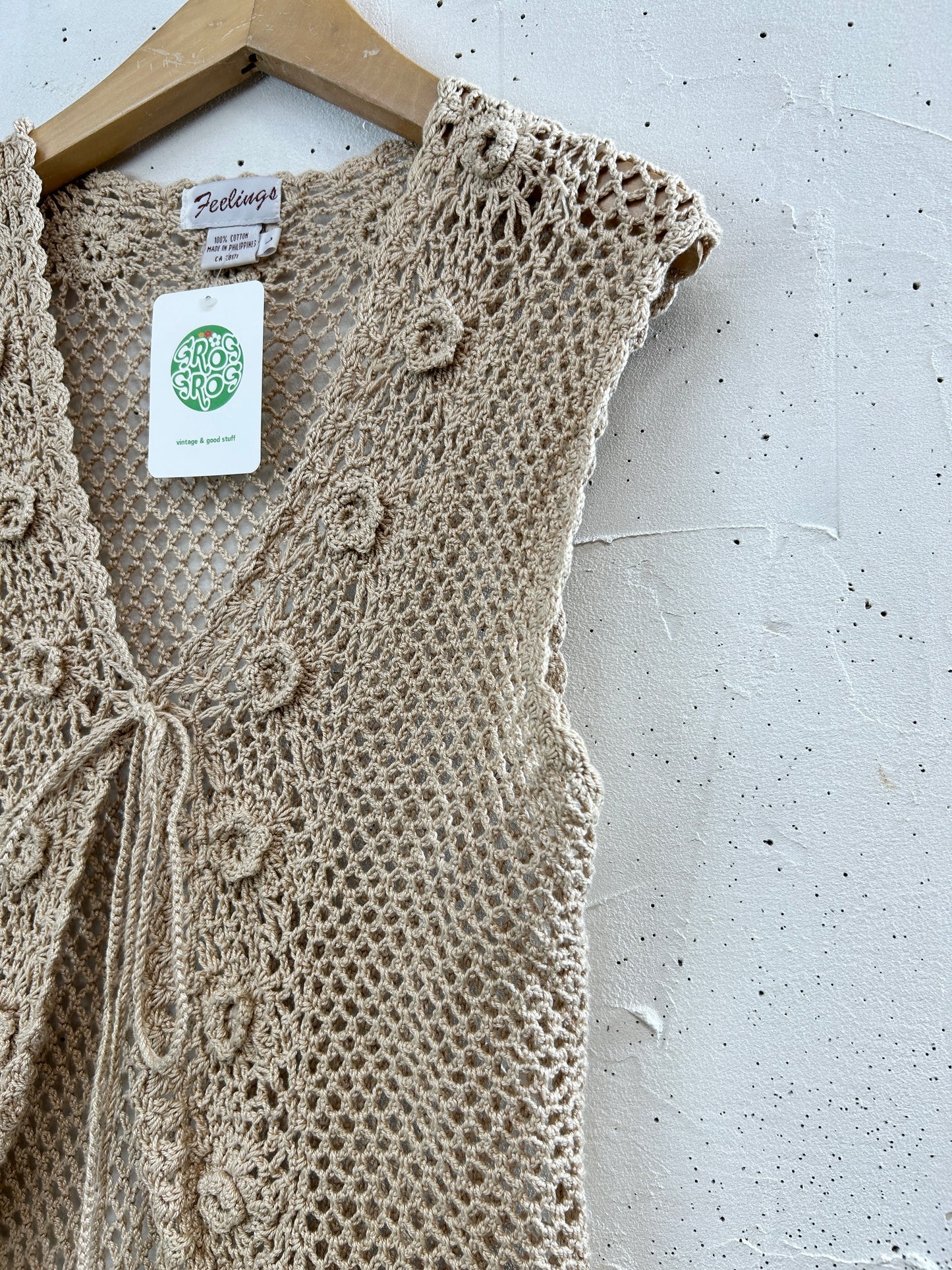 Vintage Crochet Vest [H33489]