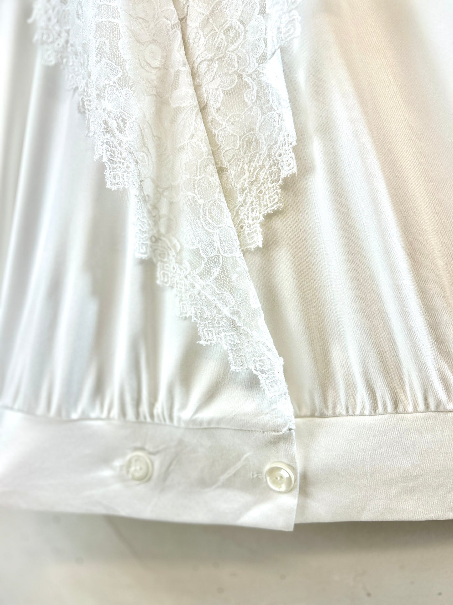 Vintage White Blouse MADE IN USA [H30932]