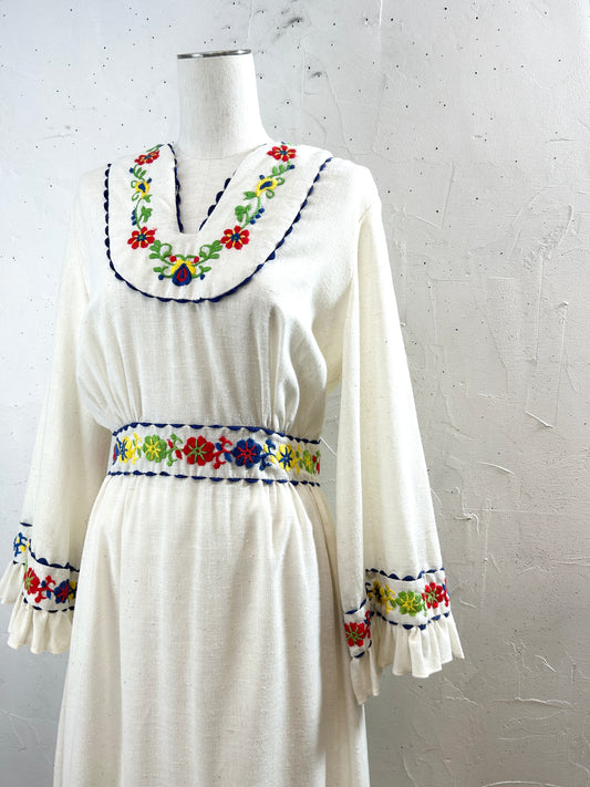 '70s Vintage Dress 〜Sears〜 [J30636]