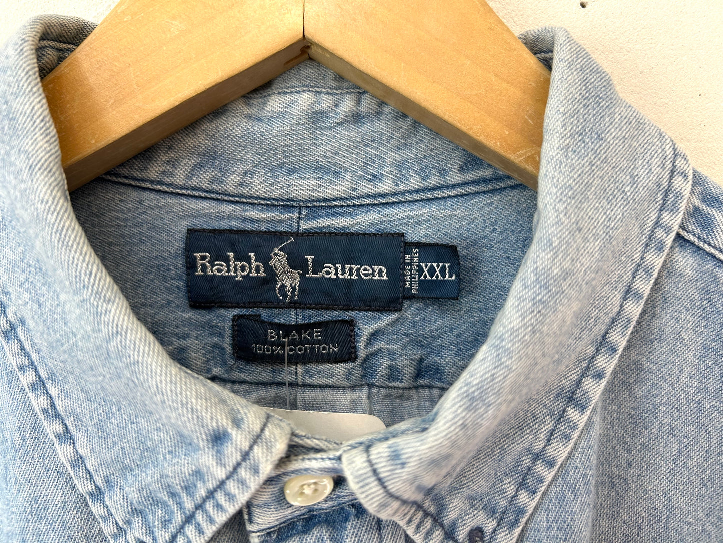 Vintage Denim Shirt XXL ~Ralph Lauren~ [D30001]