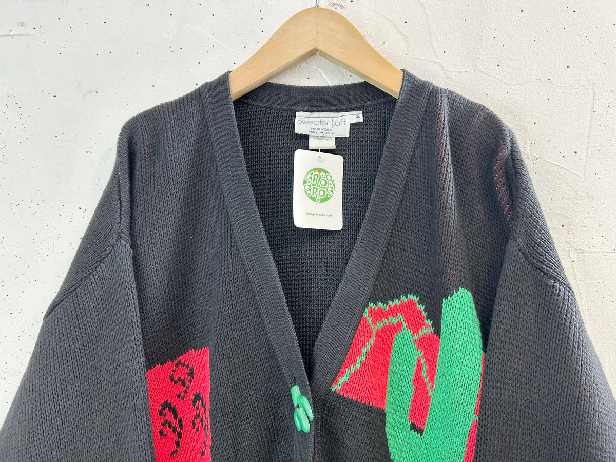 Vintage Cotton Knit Cardigan 〜MADE IN USA〜 [J34215]