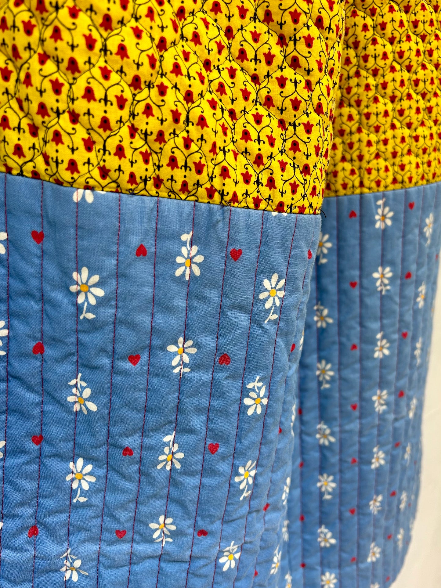 '70s Vintage Quilting Tiered Skirt [H24764]