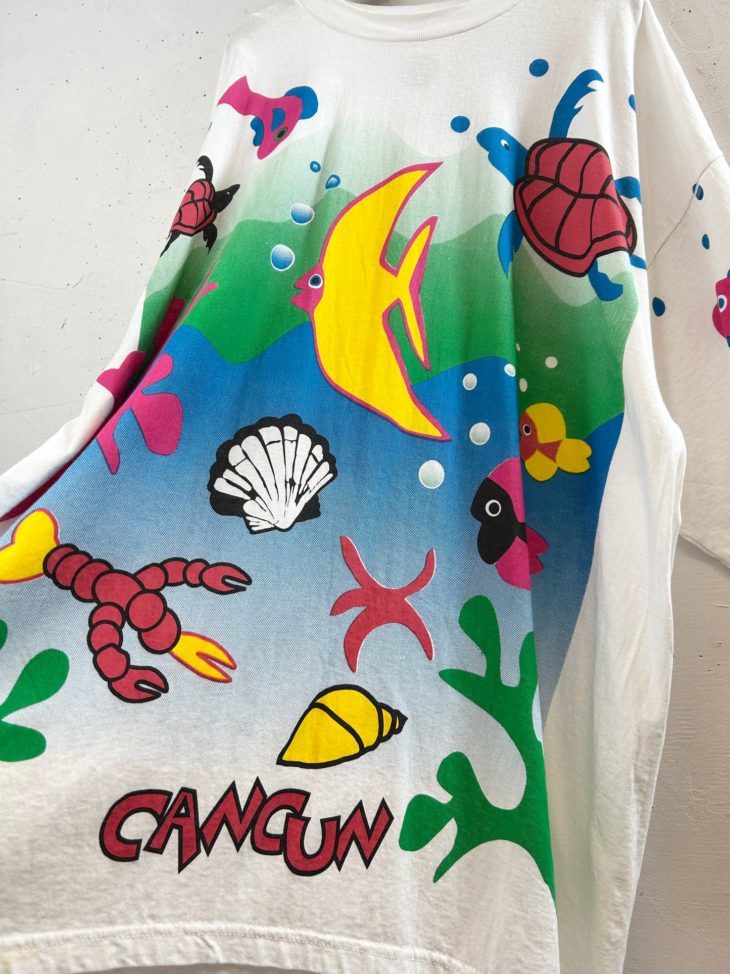 Vintage T SHIRT CANCUN Tropical Fish [H30835]